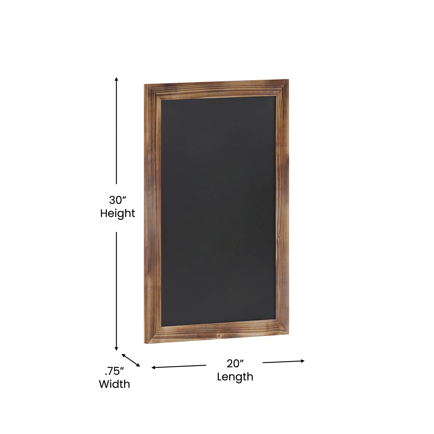 Canterbury 20" x 30" Torched Wood Wall Mount Magnetic Chalkboard Sign with Eraser, Hanging Wall Chalkboard Memo Board for Home, School, or Business Torched Brown HGWA-GDIS-CRE8-462315-GG