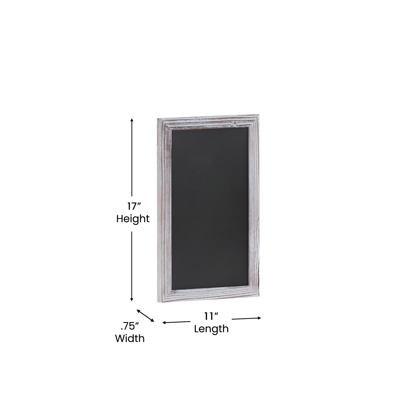 Canterbury 11" x 17" Whitewashed Wall Mount Magnetic Chalkboard Sign with Eraser, Hanging Wall Chalkboard Memo Board for Home, School, or Business White Washed