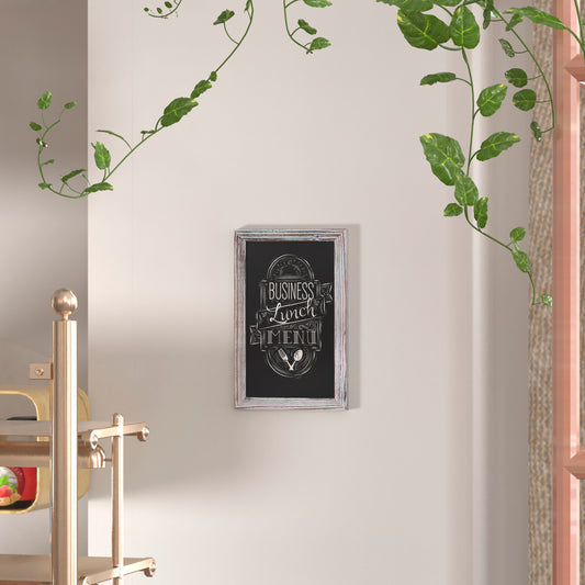 Canterbury 11" x 17" Whitewashed Wall Mount Magnetic Chalkboard Sign with Eraser, Hanging Wall Chalkboard Memo Board for Home, School, or Business White Washed