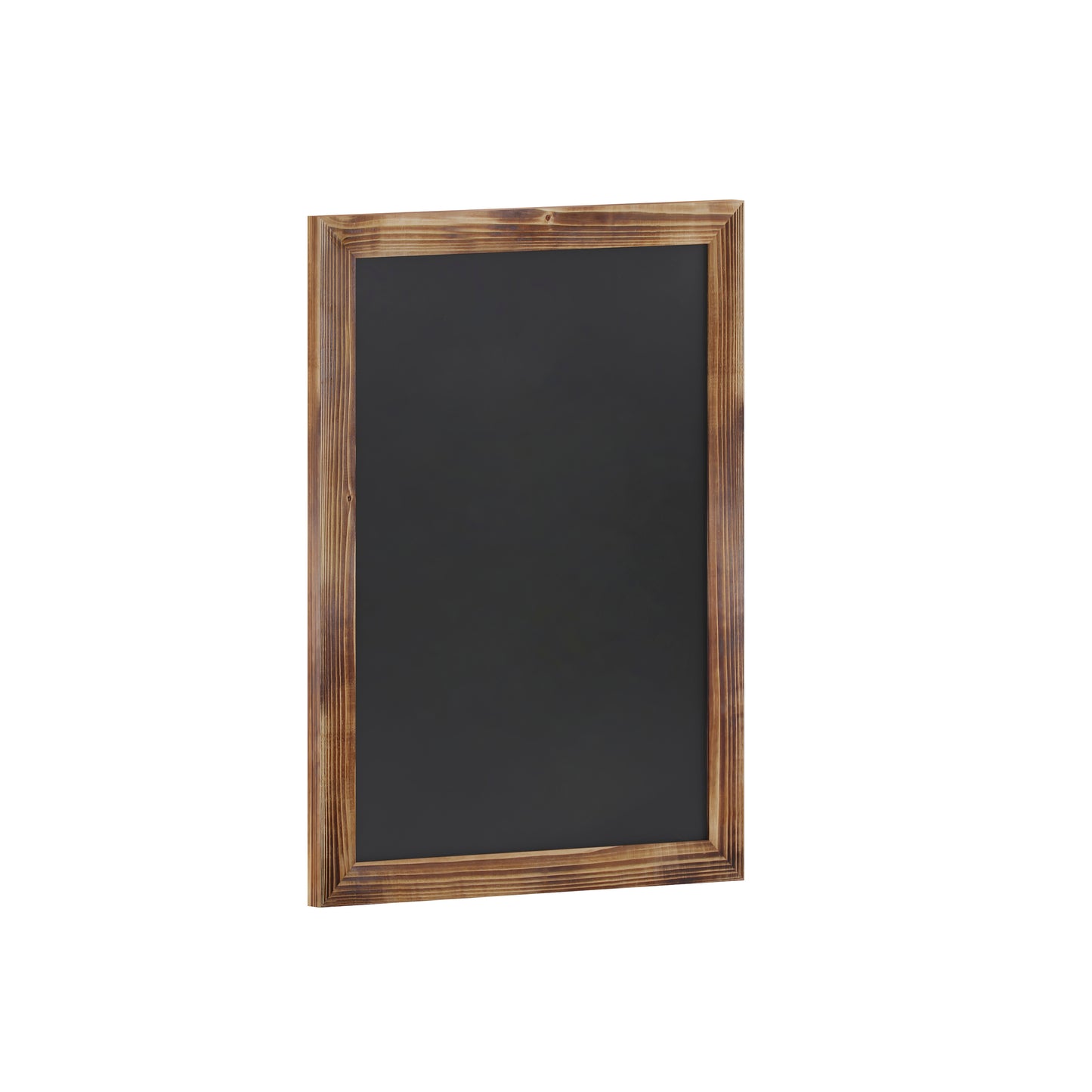 Canterbury 18" x 24" Torched Wood Wall Mount Magnetic Chalkboard Sign with Eraser, Hanging Wall Chalkboard Memo Board for Home, School, or Business Torched Brown