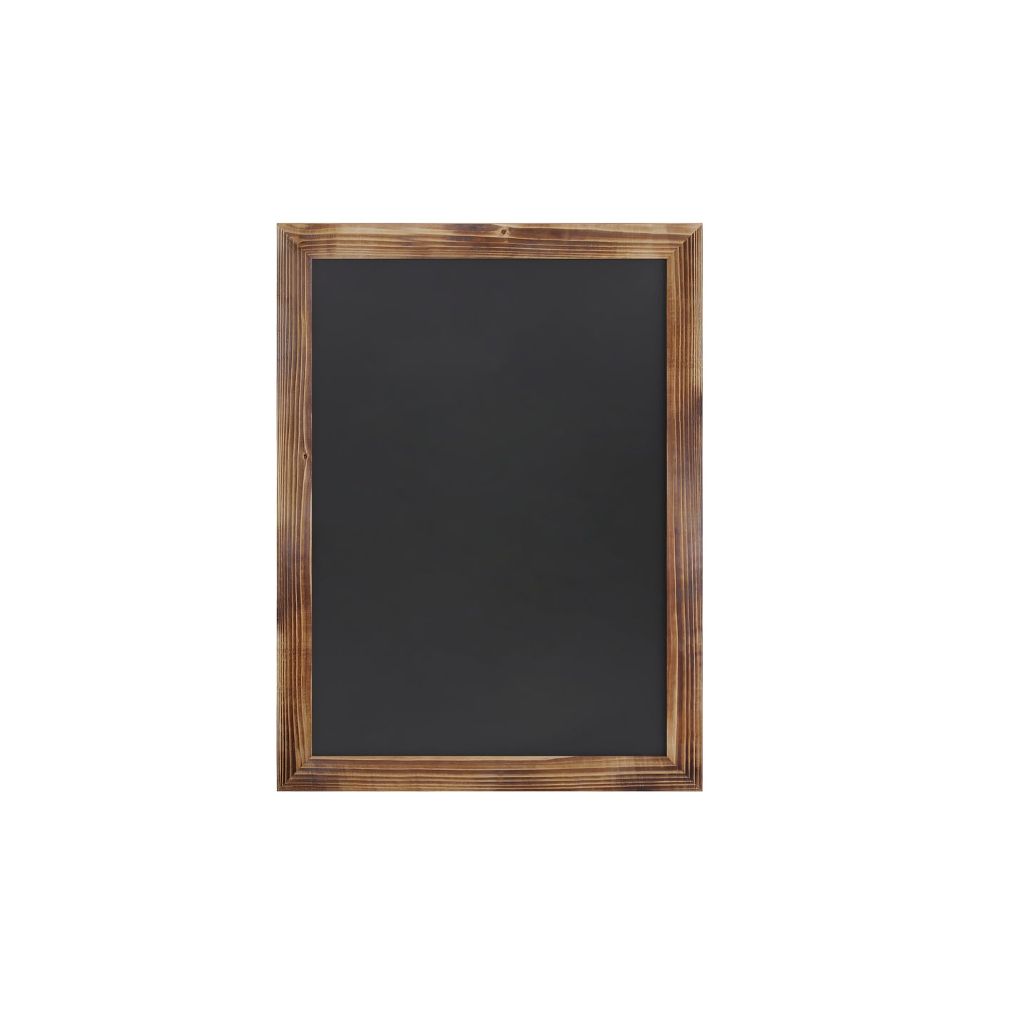 Canterbury 18" x 24" Torched Wood Wall Mount Magnetic Chalkboard Sign with Eraser, Hanging Wall Chalkboard Memo Board for Home, School, or Business Torched Brown