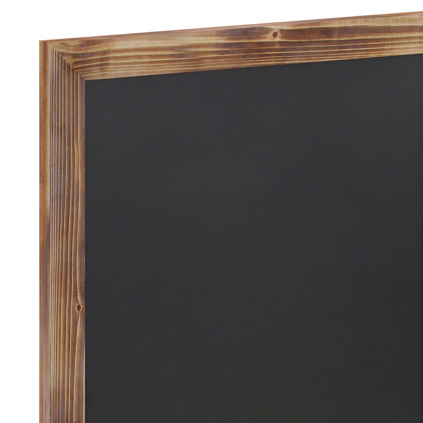 Canterbury 18" x 24" Torched Wood Wall Mount Magnetic Chalkboard Sign with Eraser, Hanging Wall Chalkboard Memo Board for Home, School, or Business Torched Brown