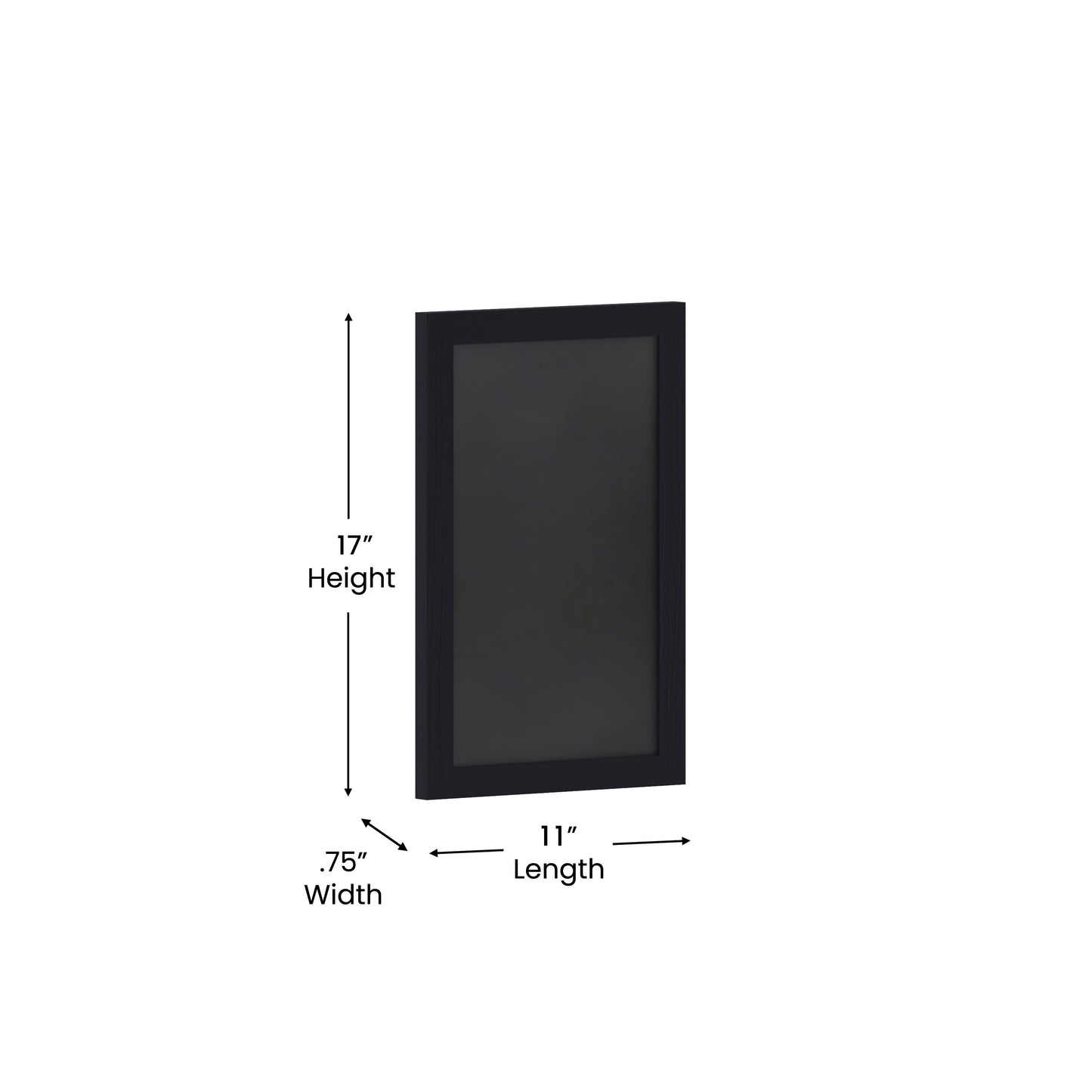 Canterbury 11" x 17" Black Wall Mount Magnetic Chalkboard Sign with Eraser, Hanging Wall Chalkboard Memo Board for Home, School, or Business Black HGWA-GDIS-CRE8-862315-GG