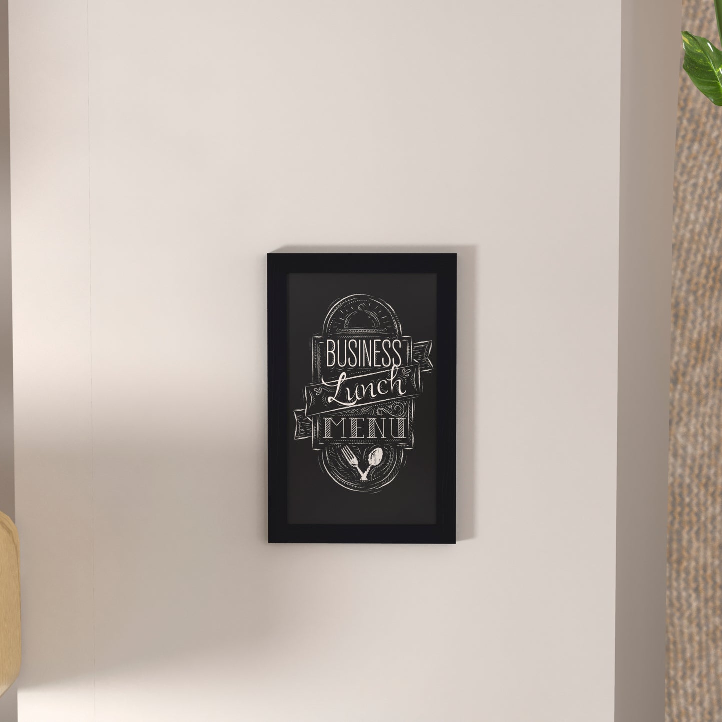 Canterbury 11" x 17" Black Wall Mount Magnetic Chalkboard Sign with Eraser, Hanging Wall Chalkboard Memo Board for Home, School, or Business Black HGWA-GDIS-CRE8-862315-GG