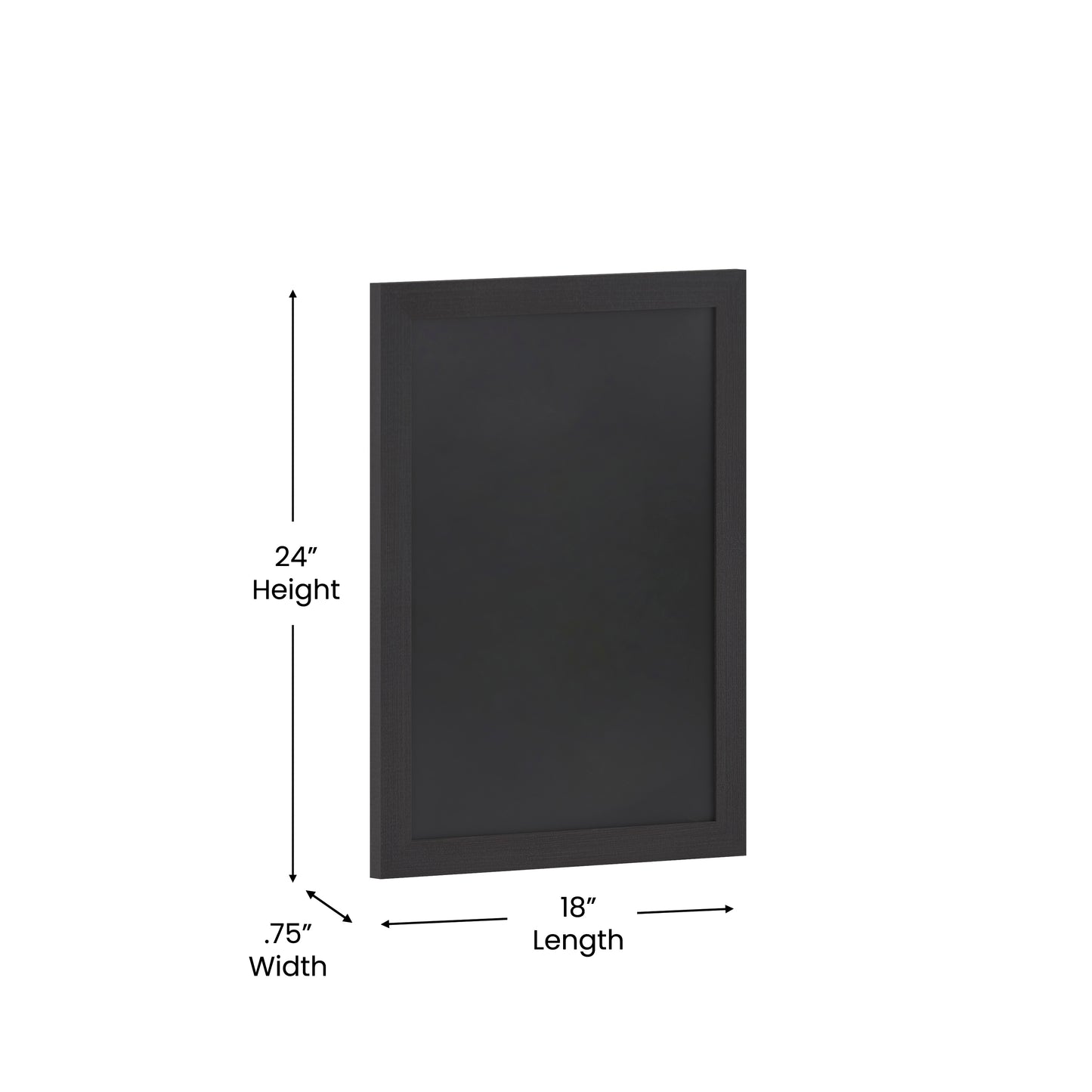 Canterbury 18" x 24" Black Wall Mount Magnetic Chalkboard Sign with Eraser, Hanging Wall Chalkboard Memo Board for Home, School, or Business Black HGWA-GDIS-CRE8-952315-GG