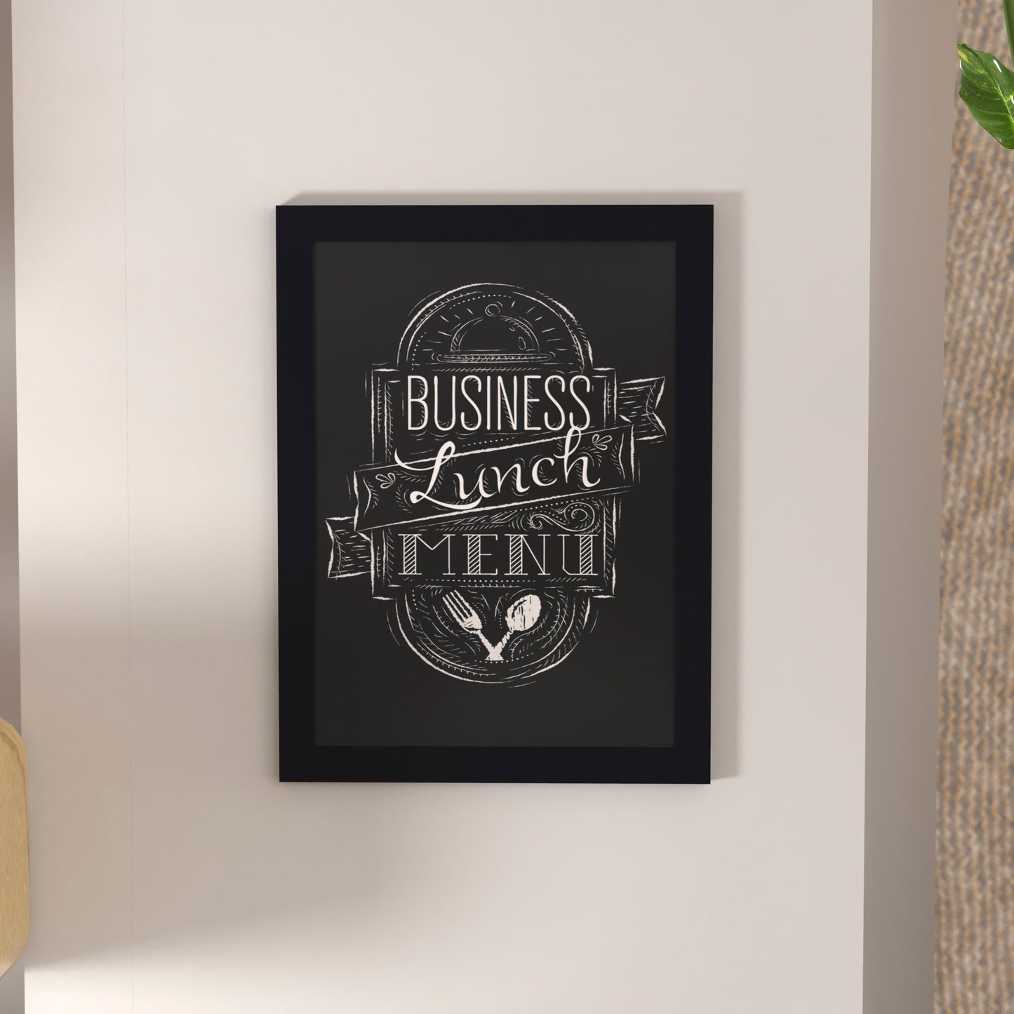 Canterbury 18" x 24" Black Wall Mount Magnetic Chalkboard Sign with Eraser, Hanging Wall Chalkboard Memo Board for Home, School, or Business Black HGWA-GDIS-CRE8-952315-GG