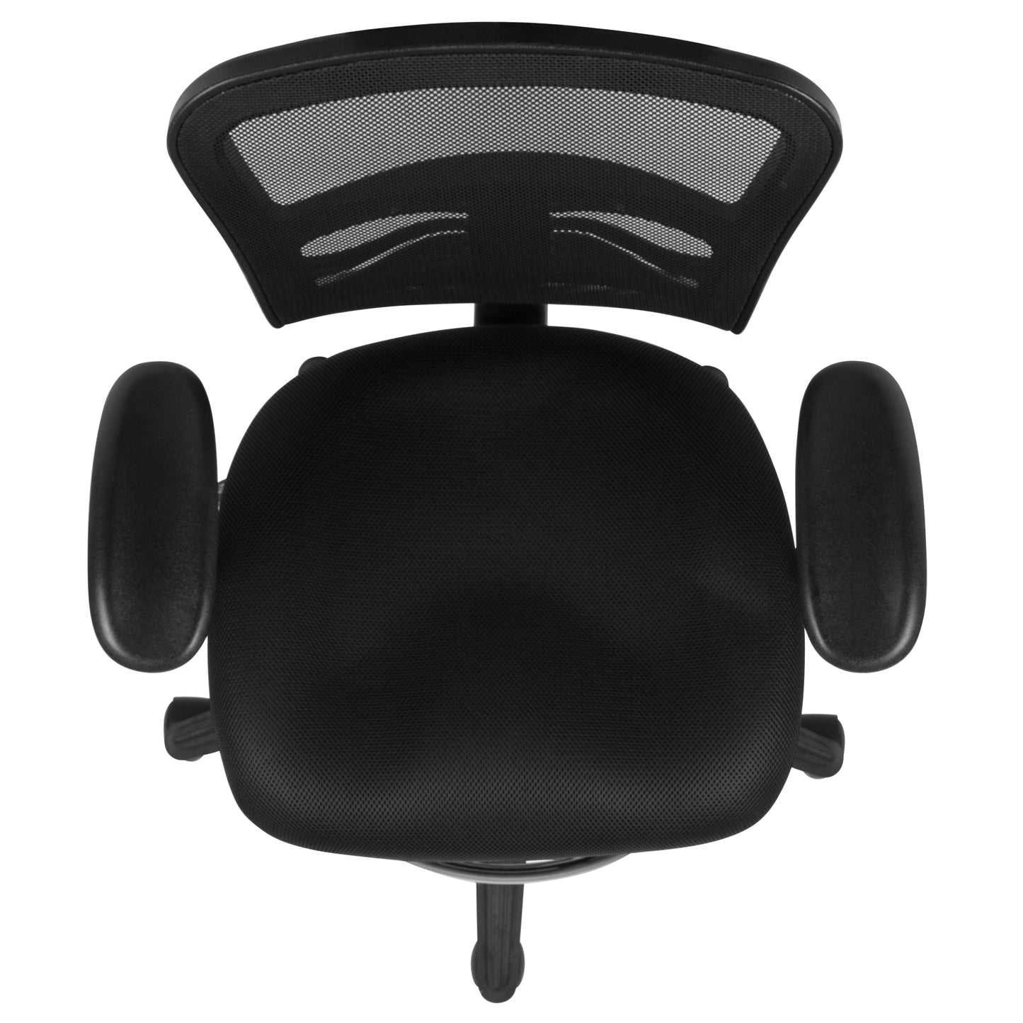 Tyler Mid-Back Black Mesh Ergonomic Drafting Chair with Adjustable Chrome Foot Ring, Adjustable Arms and Black Frame Black Mesh/Black Frame