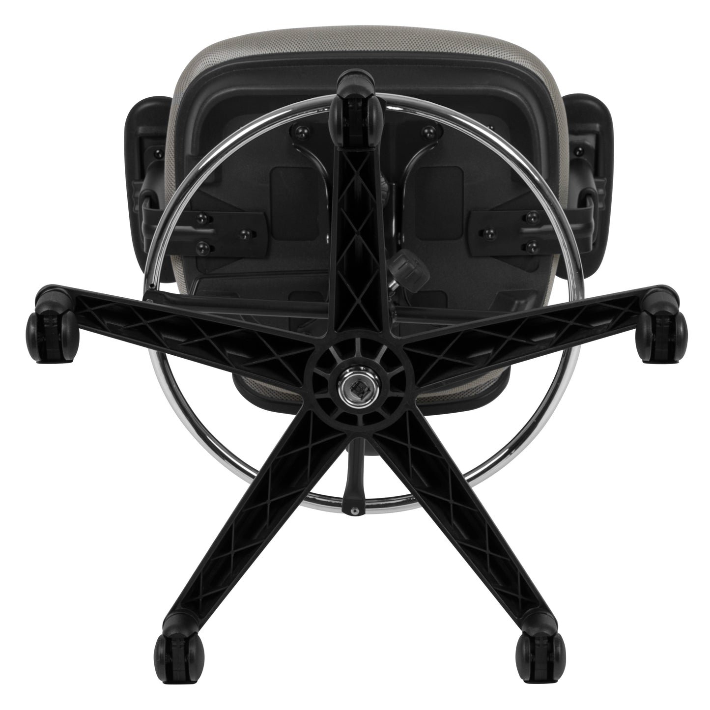 Tyler Mid-Back Light Gray Mesh Ergonomic Drafting Chair with Adjustable Chrome Foot Ring, Adjustable Arms and Black Frame Light Gray Mesh/Black Frame