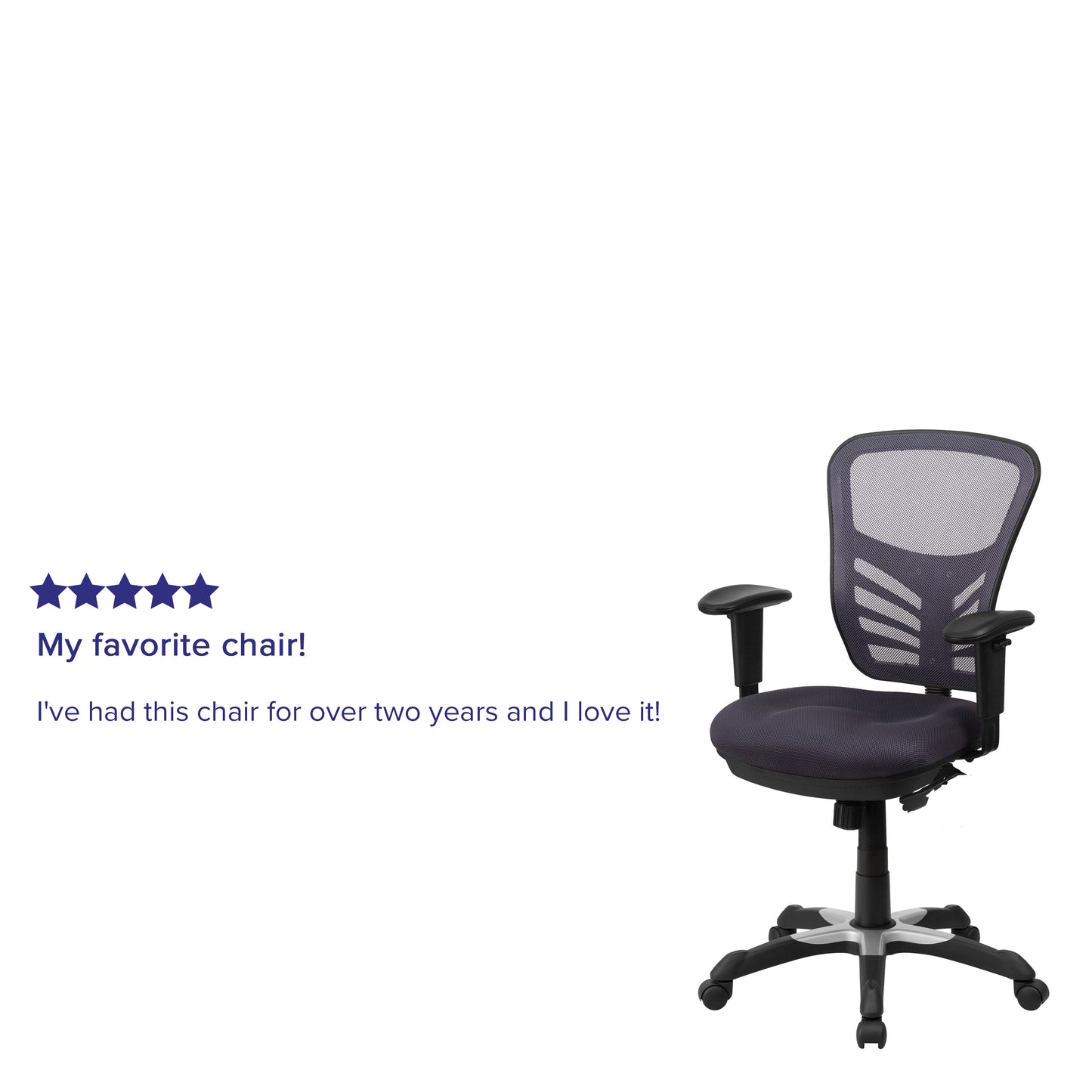 Nicholas Mid-Back Dark Gray Mesh Multifunction Executive Swivel Ergonomic Office Chair with Adjustable Arms Dark Gray/Black Frame