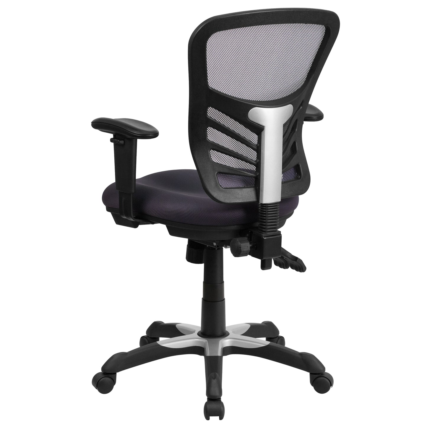 Nicholas Mid-Back Dark Gray Mesh Multifunction Executive Swivel Ergonomic Office Chair with Adjustable Arms Dark Gray/Black Frame