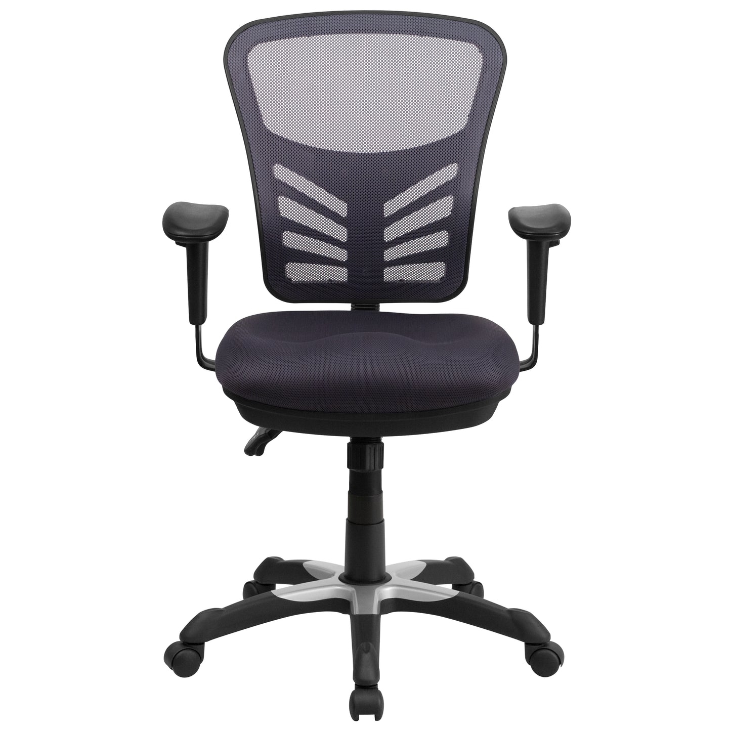 Nicholas Mid-Back Dark Gray Mesh Multifunction Executive Swivel Ergonomic Office Chair with Adjustable Arms Dark Gray/Black Frame
