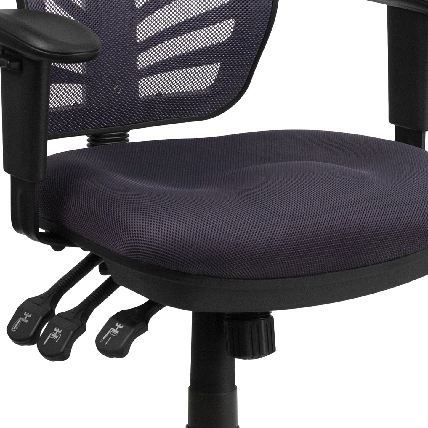 Nicholas Mid-Back Dark Gray Mesh Multifunction Executive Swivel Ergonomic Office Chair with Adjustable Arms Dark Gray/Black Frame