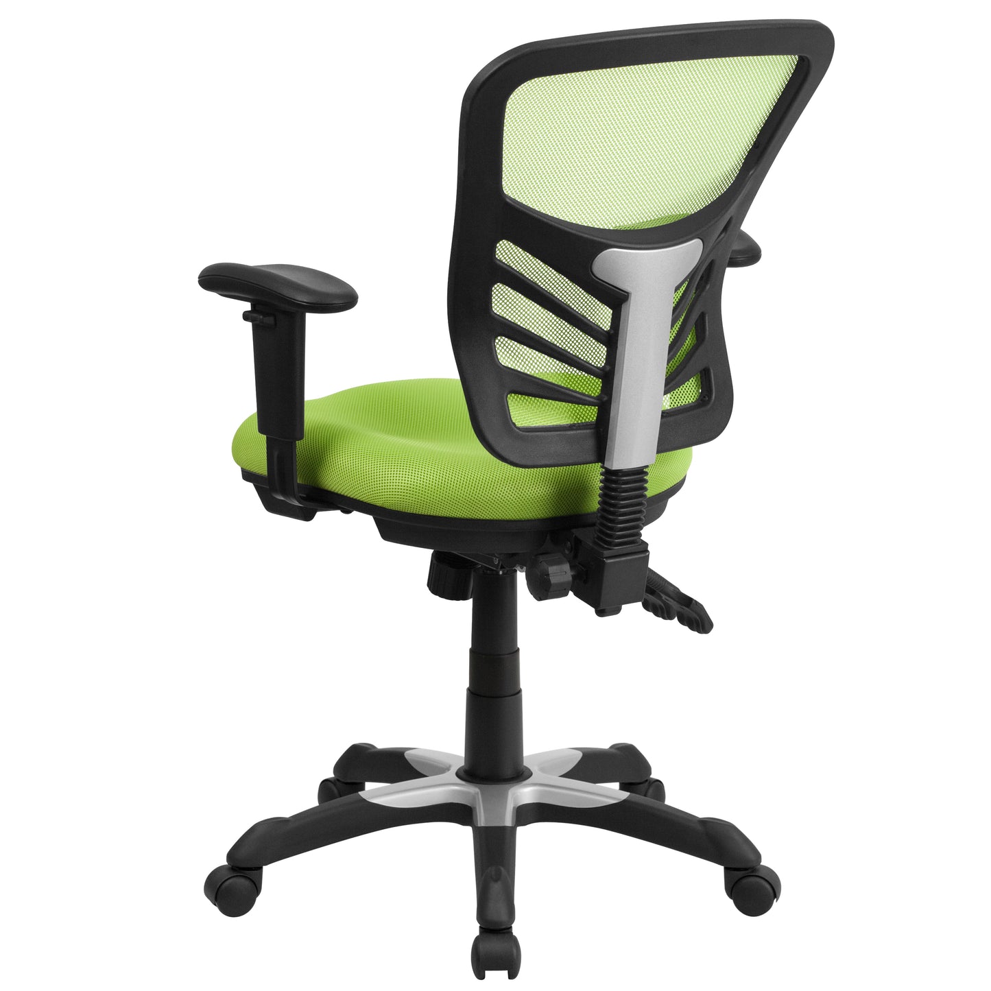 Nicholas Mid-Back Green Mesh Multifunction Executive Swivel Ergonomic Office Chair with Adjustable Arms Green/Black Frame