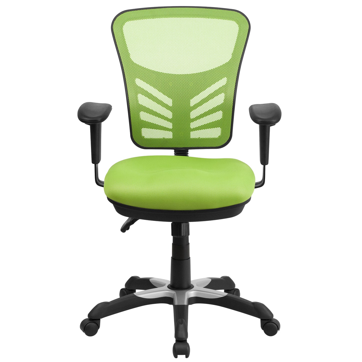 Nicholas Mid-Back Green Mesh Multifunction Executive Swivel Ergonomic Office Chair with Adjustable Arms Green/Black Frame