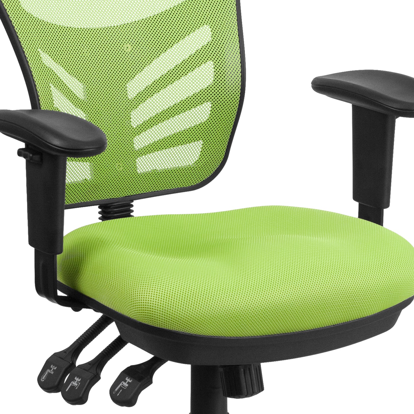 Nicholas Mid-Back Green Mesh Multifunction Executive Swivel Ergonomic Office Chair with Adjustable Arms Green/Black Frame