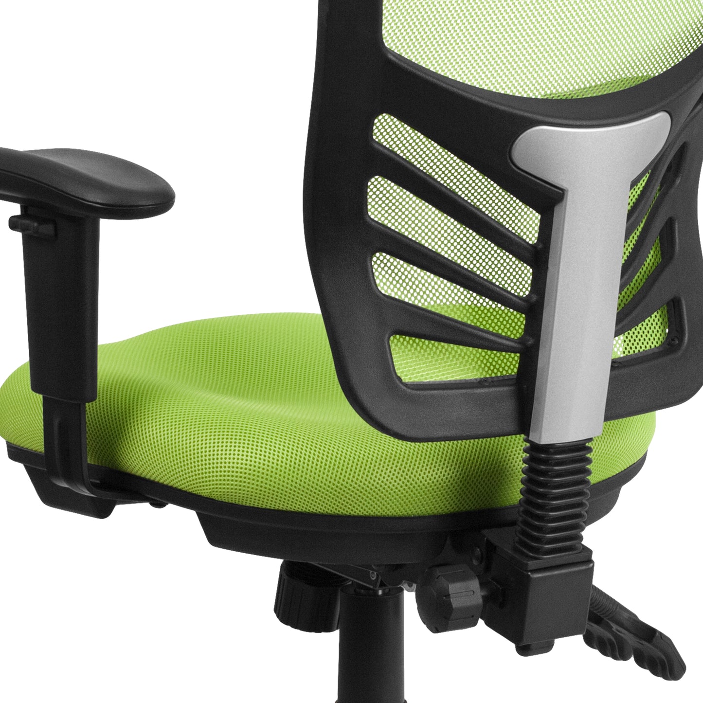 Nicholas Mid-Back Green Mesh Multifunction Executive Swivel Ergonomic Office Chair with Adjustable Arms Green/Black Frame
