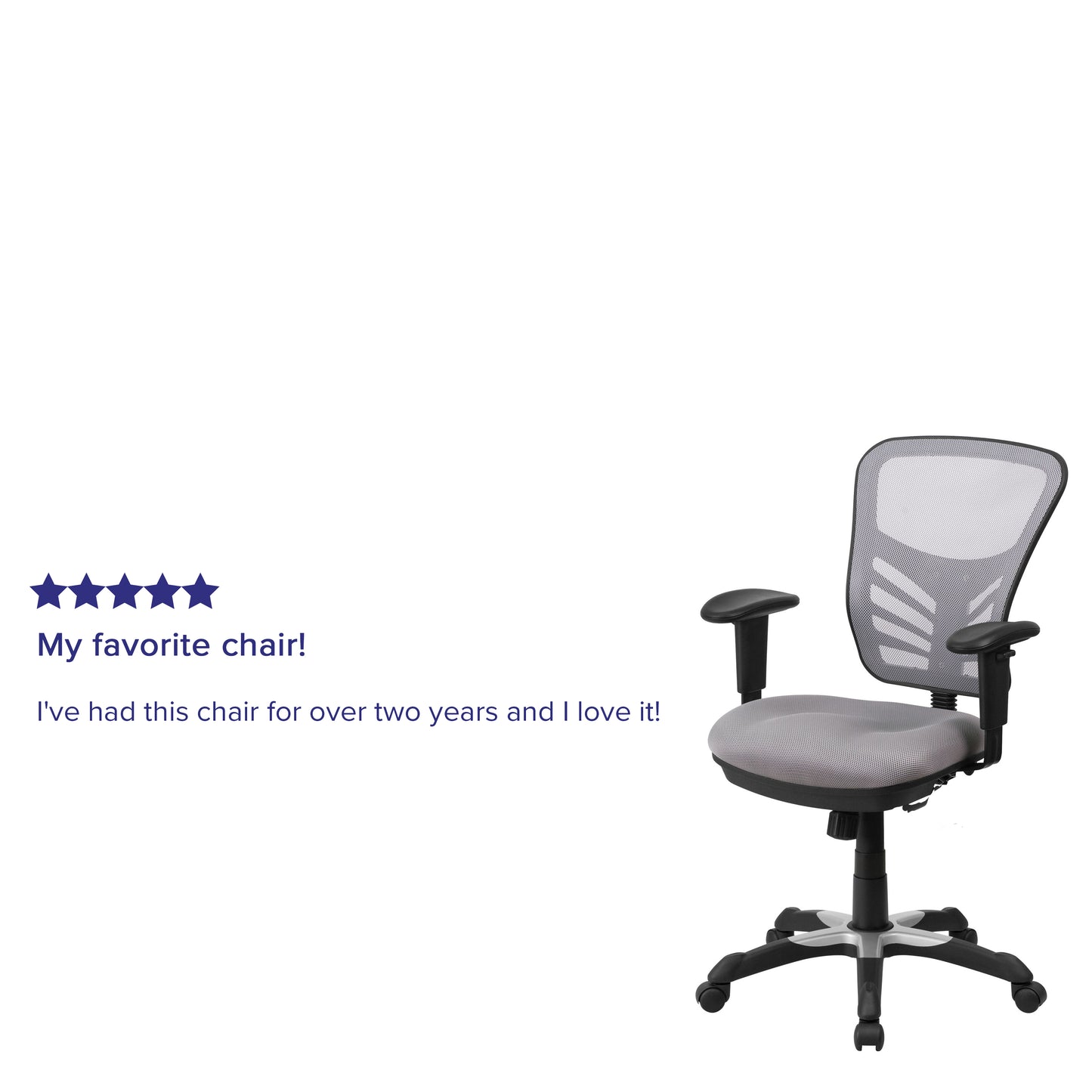 Nicholas Mid-Back Gray Mesh Multifunction Executive Swivel Ergonomic Office Chair with Adjustable Arms Gray/Black Frame