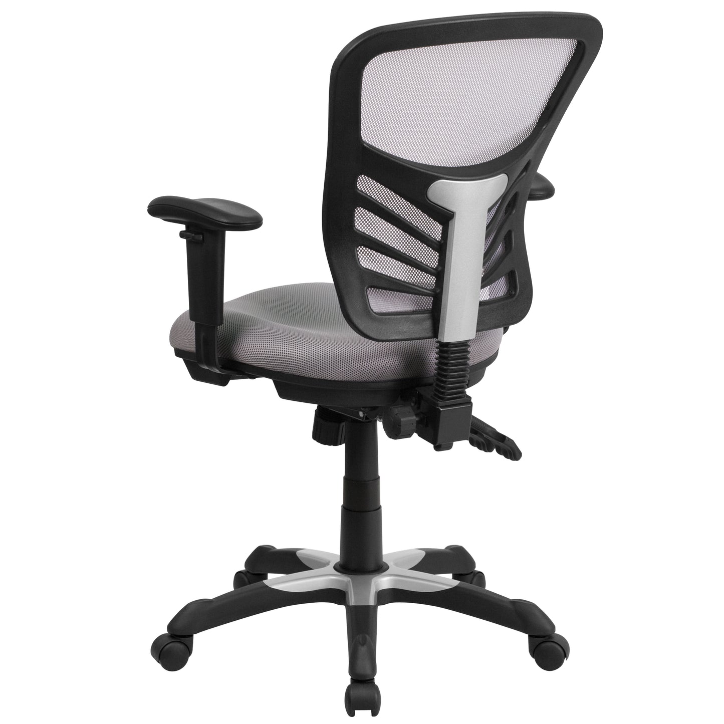 Nicholas Mid-Back Gray Mesh Multifunction Executive Swivel Ergonomic Office Chair with Adjustable Arms Gray/Black Frame