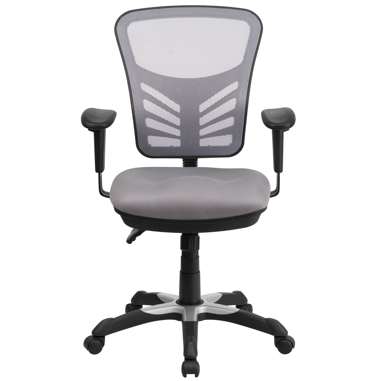 Nicholas Mid-Back Gray Mesh Multifunction Executive Swivel Ergonomic Office Chair with Adjustable Arms Gray/Black Frame