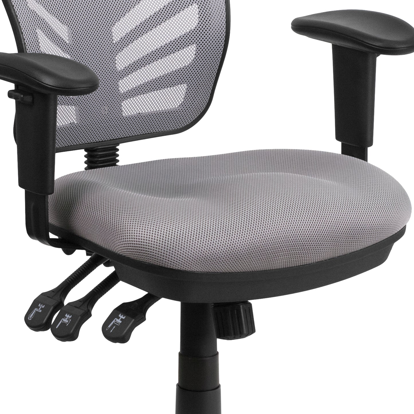 Nicholas Mid-Back Gray Mesh Multifunction Executive Swivel Ergonomic Office Chair with Adjustable Arms Gray/Black Frame