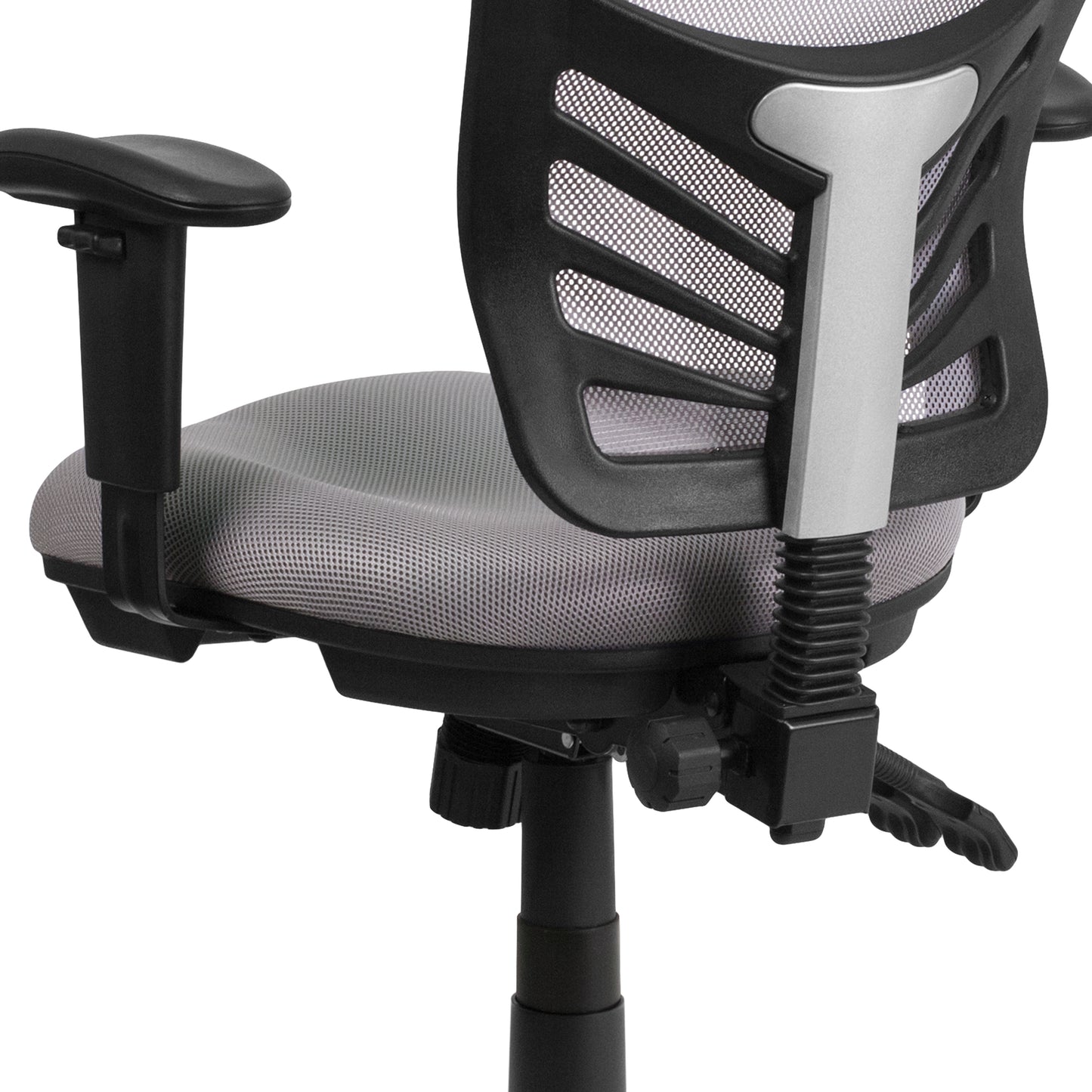 Nicholas Mid-Back Gray Mesh Multifunction Executive Swivel Ergonomic Office Chair with Adjustable Arms Gray/Black Frame
