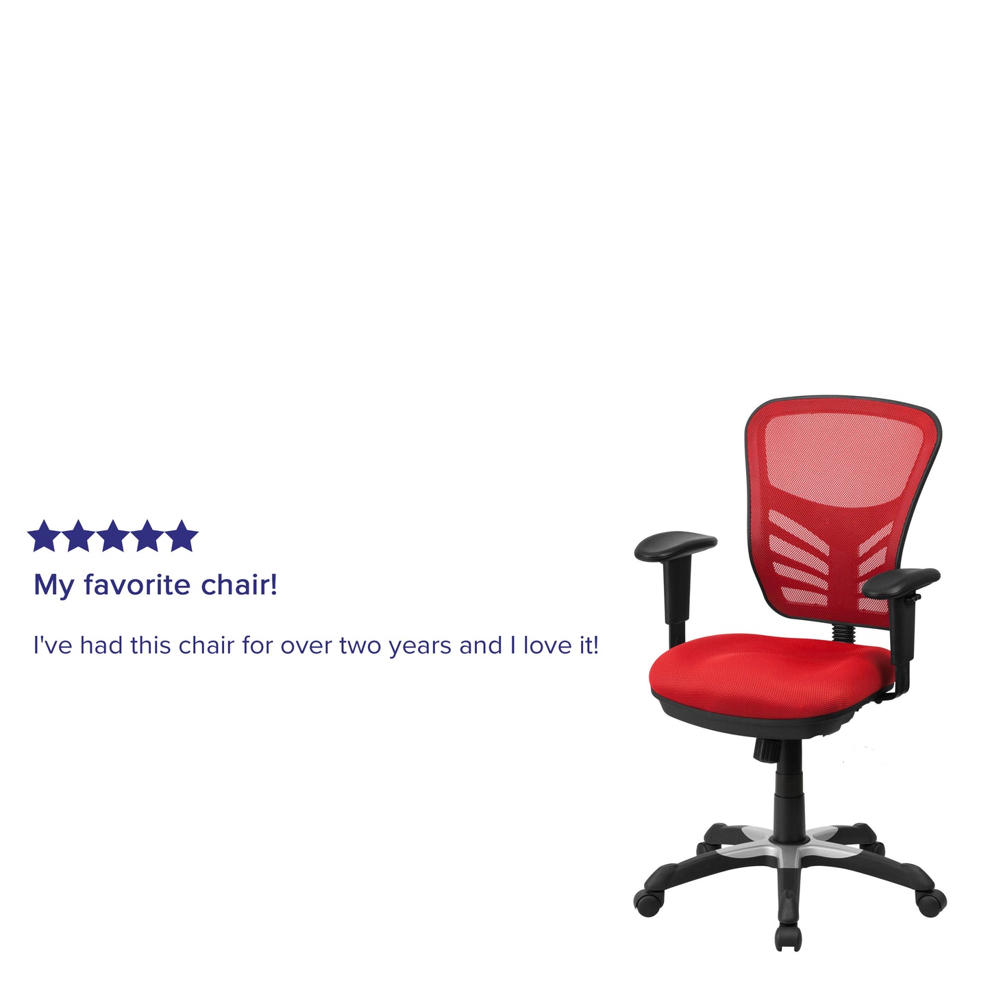 Nicholas Mid-Back Red Mesh Multifunction Executive Swivel Ergonomic Office Chair with Adjustable Arms Red/Black Frame
