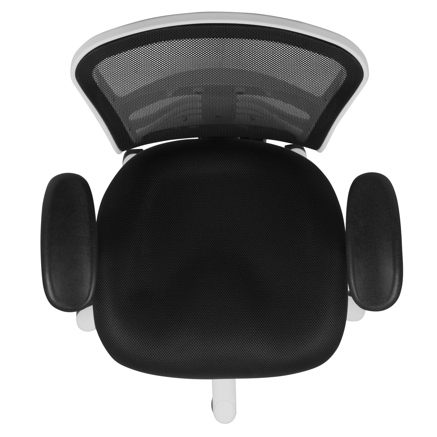 Nicholas Mid-Back Black Mesh Multifunction Executive Swivel Ergonomic Office Chair with Adjustable Arms and White Frame Black Mesh/White Frame