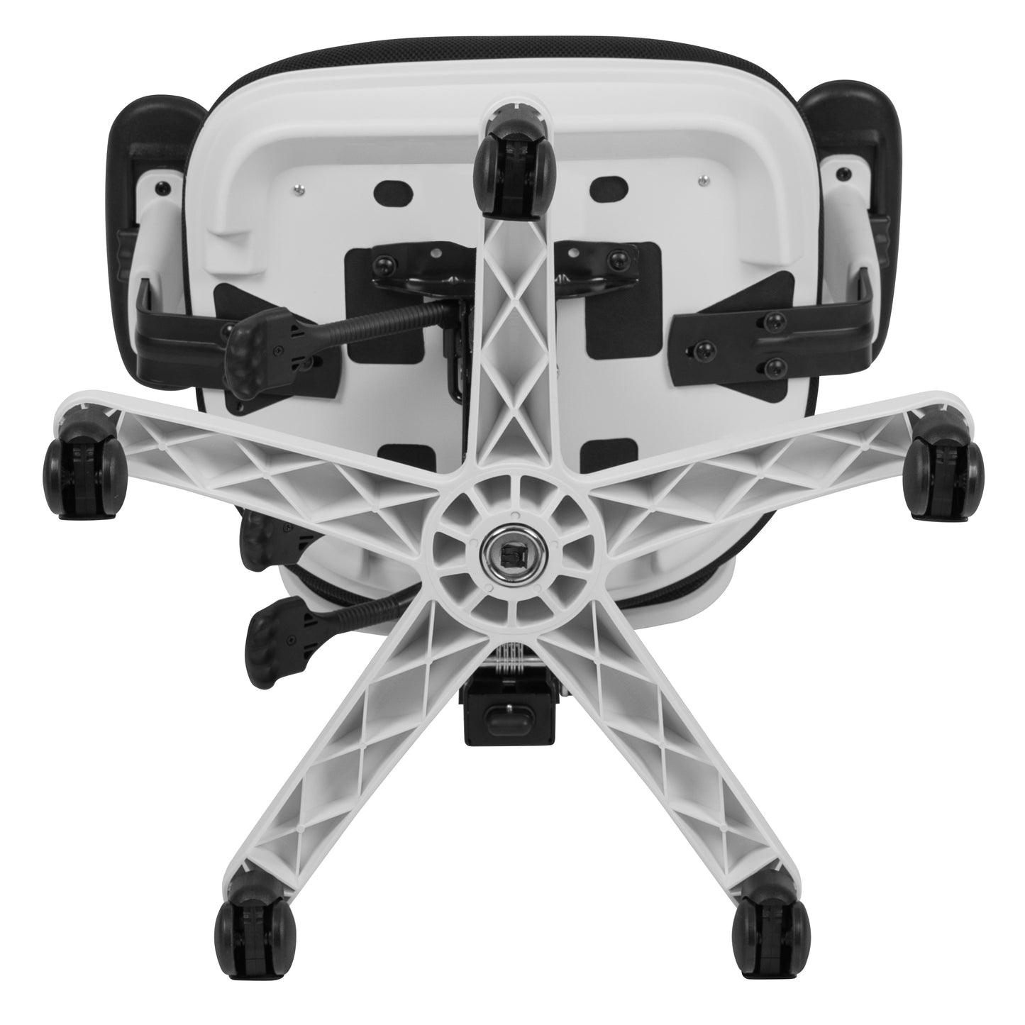 Nicholas Mid-Back Black Mesh Multifunction Executive Swivel Ergonomic Office Chair with Adjustable Arms and White Frame Black Mesh/White Frame