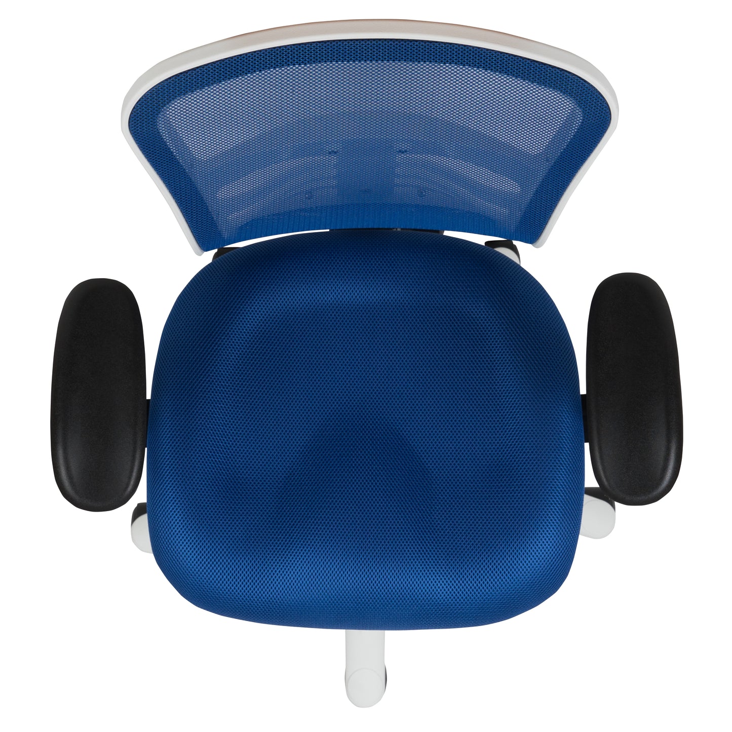 Nicholas Mid-Back Blue Mesh Multifunction Executive Swivel Ergonomic Office Chair with Adjustable Arms and White Frame Blue Mesh/White Frame