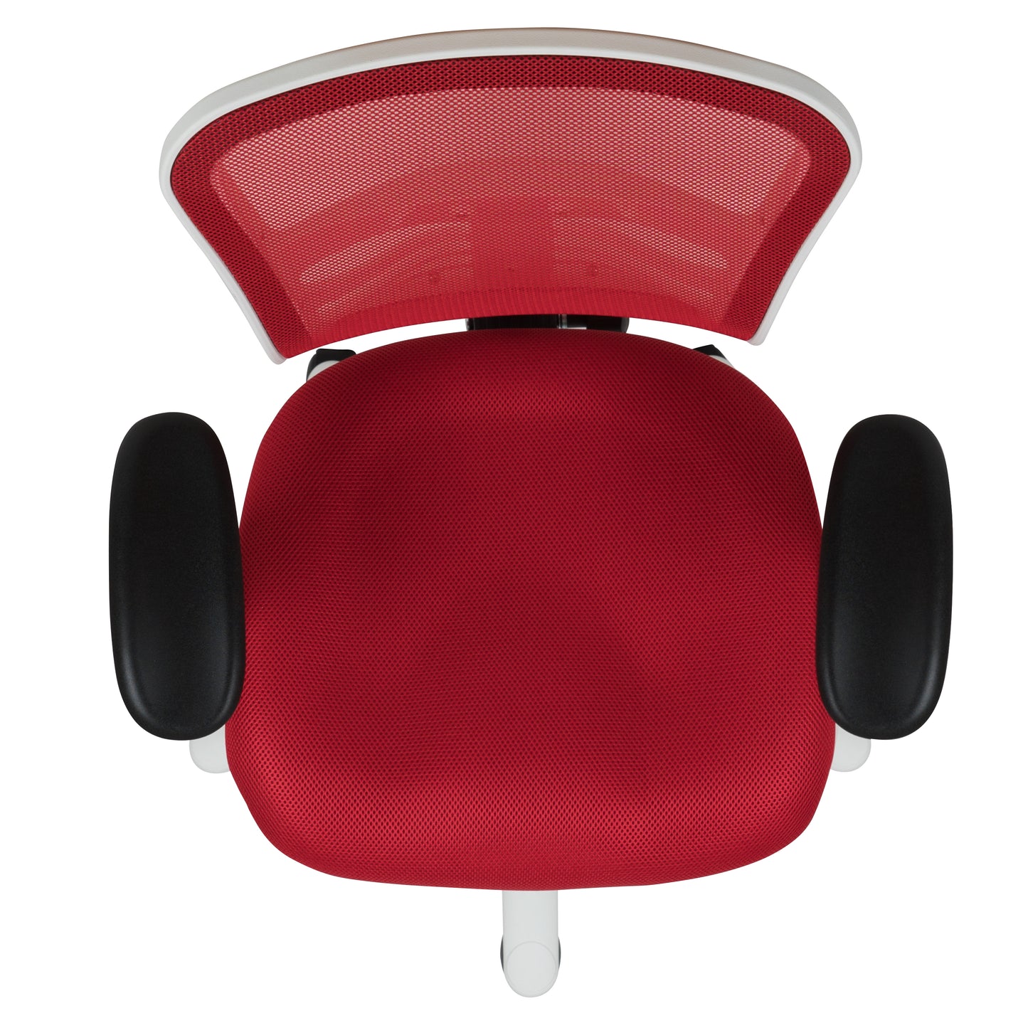 Nicholas Mid-Back Red Mesh Multifunction Executive Swivel Ergonomic Office Chair with Adjustable Arms and White Frame Red Mesh/White Frame