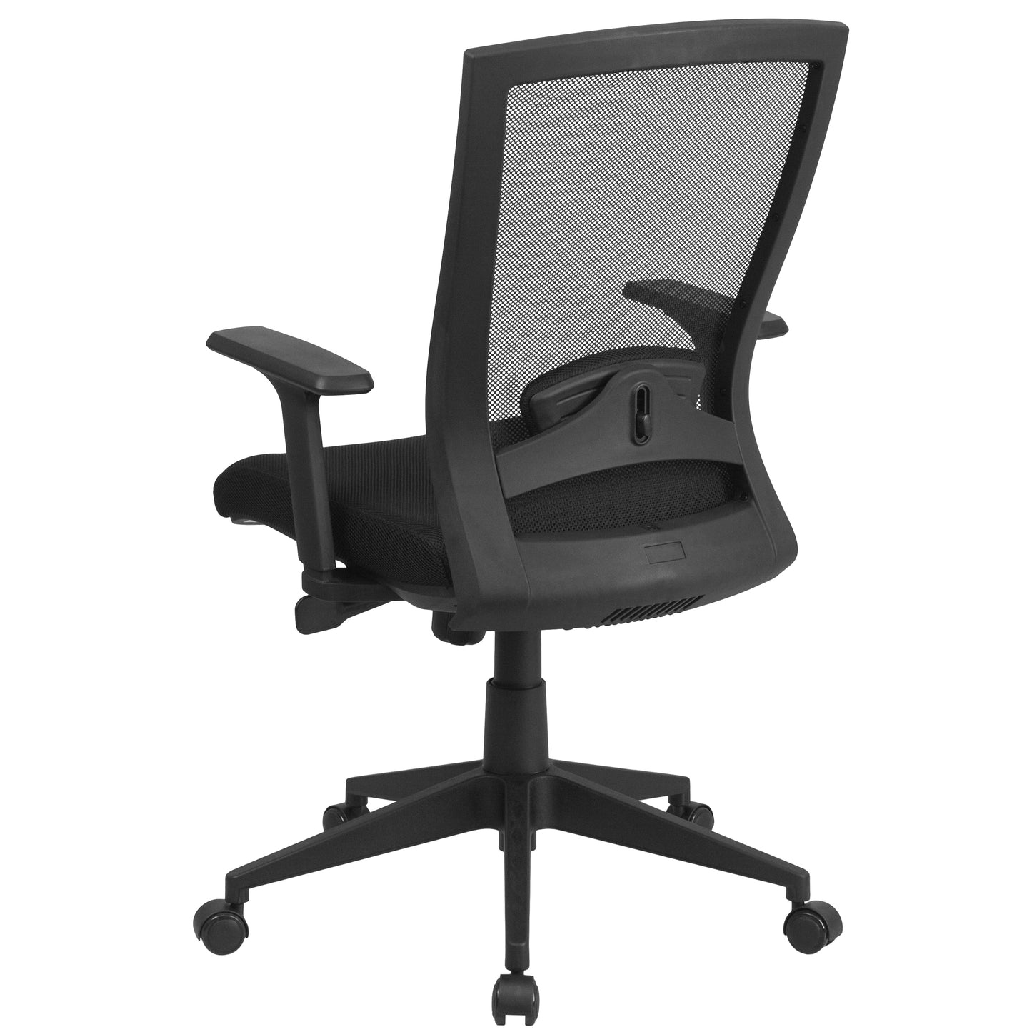 Cleo Mid-Back Black Mesh Executive Swivel Ergonomic Office Chair with Back Angle Adjustment and Adjustable Arms Black