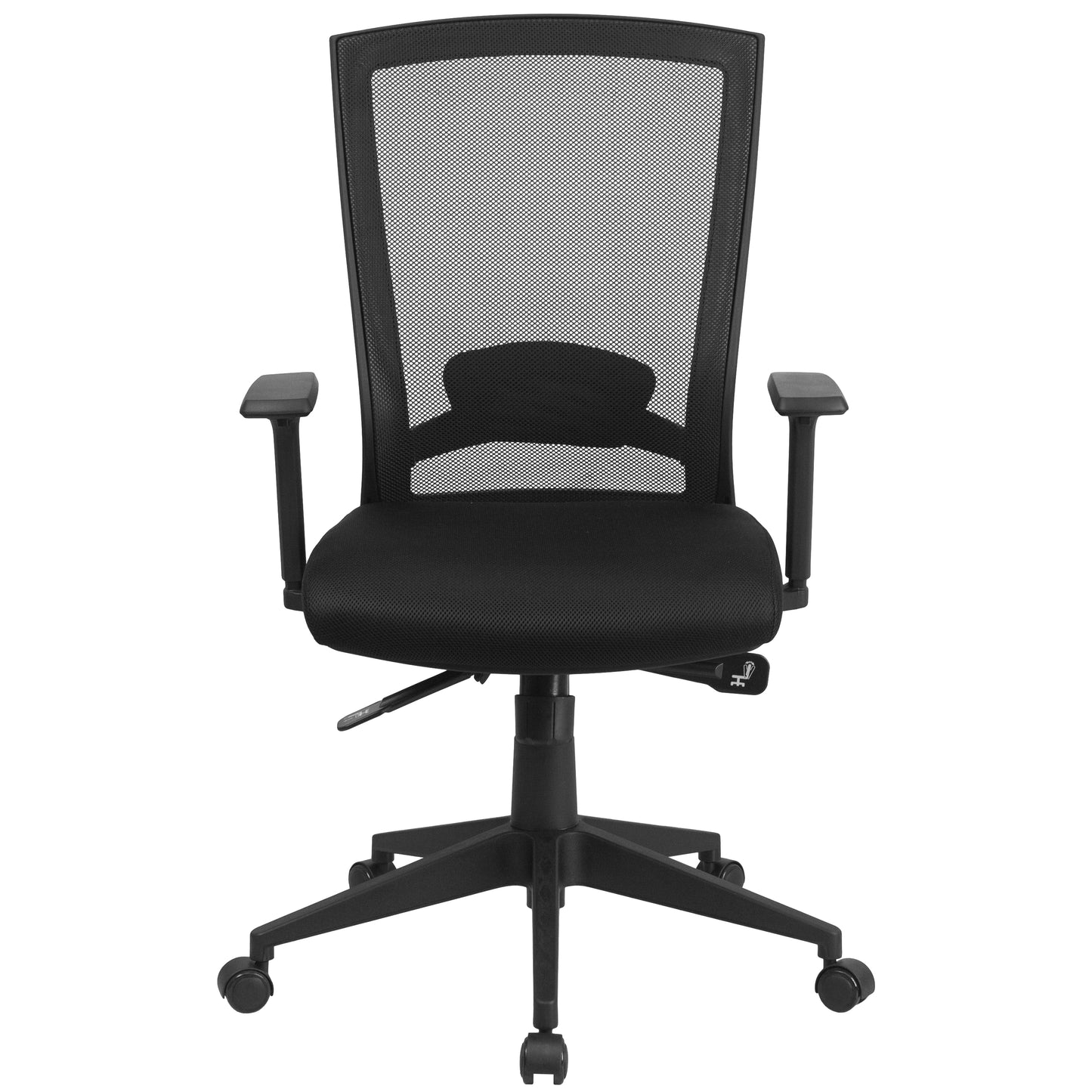 Cleo Mid-Back Black Mesh Executive Swivel Ergonomic Office Chair with Back Angle Adjustment and Adjustable Arms Black
