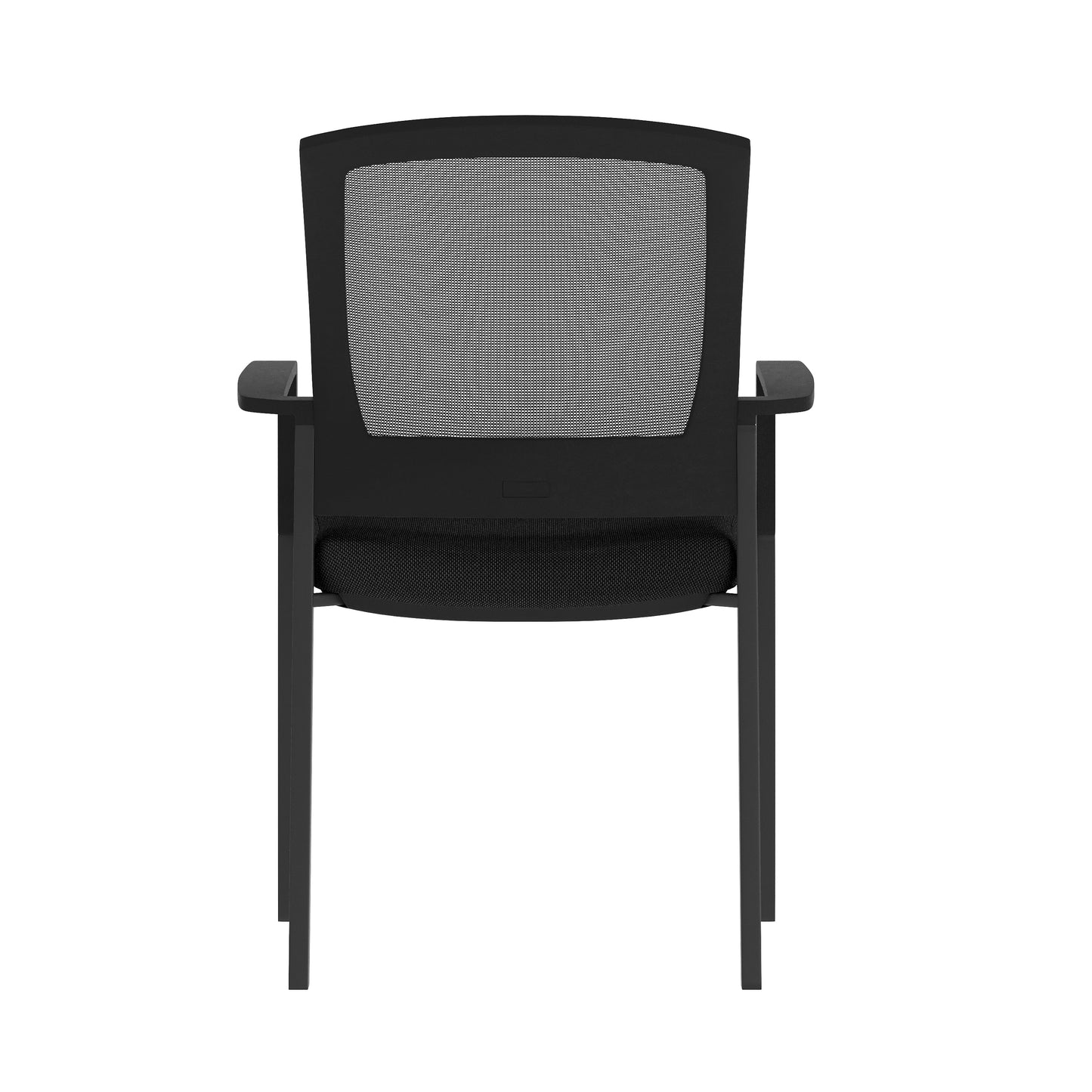 HERCULES Commercial Black Mesh Stackable Side Chair with Arms and Powder Coated Black Steel Frame Black