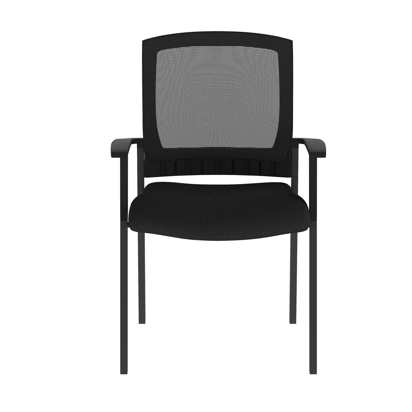 HERCULES Commercial Black Mesh Stackable Side Chair with Arms and Powder Coated Black Steel Frame Black