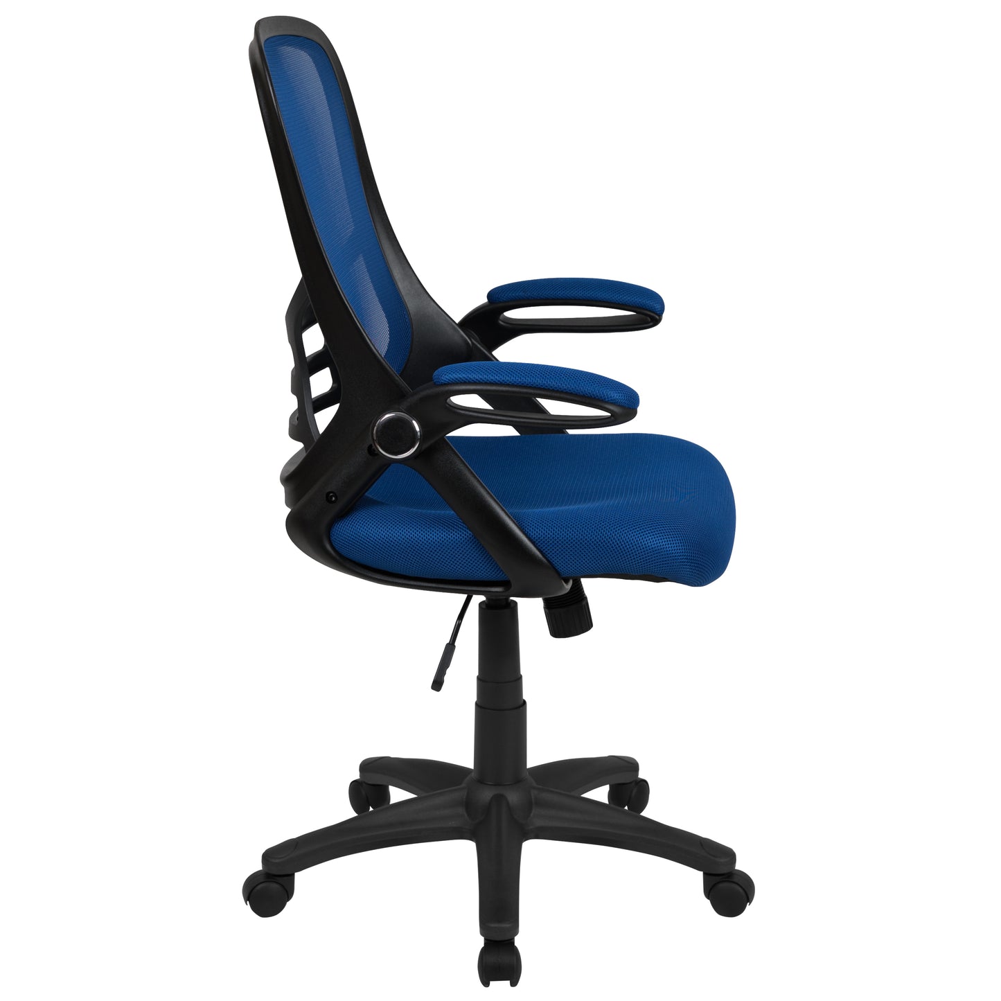 Porter High Back Blue Mesh Ergonomic Swivel Office Chair with Black Frame and Flip-up Arms Blue