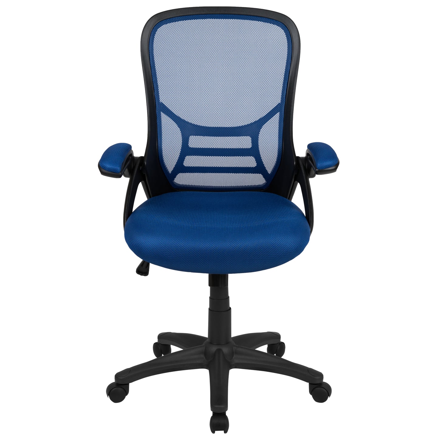 Porter High Back Blue Mesh Ergonomic Swivel Office Chair with Black Frame and Flip-up Arms Blue