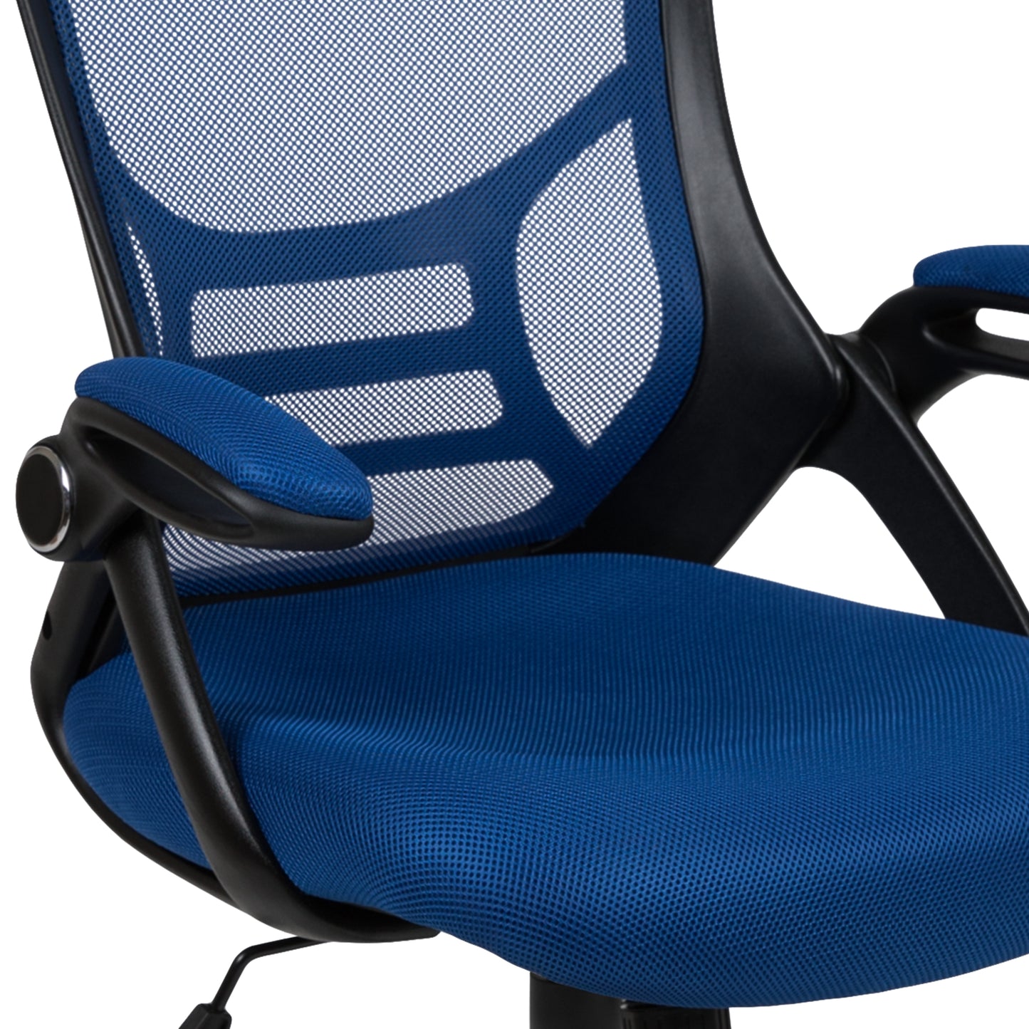 Porter High Back Blue Mesh Ergonomic Swivel Office Chair with Black Frame and Flip-up Arms Blue