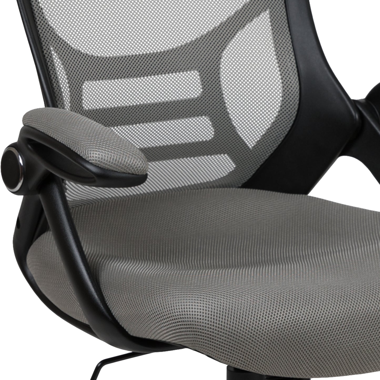 Porter High Back Light Gray Mesh Ergonomic Swivel Office Chair with Black Frame and Flip-up Arms Light Gray
