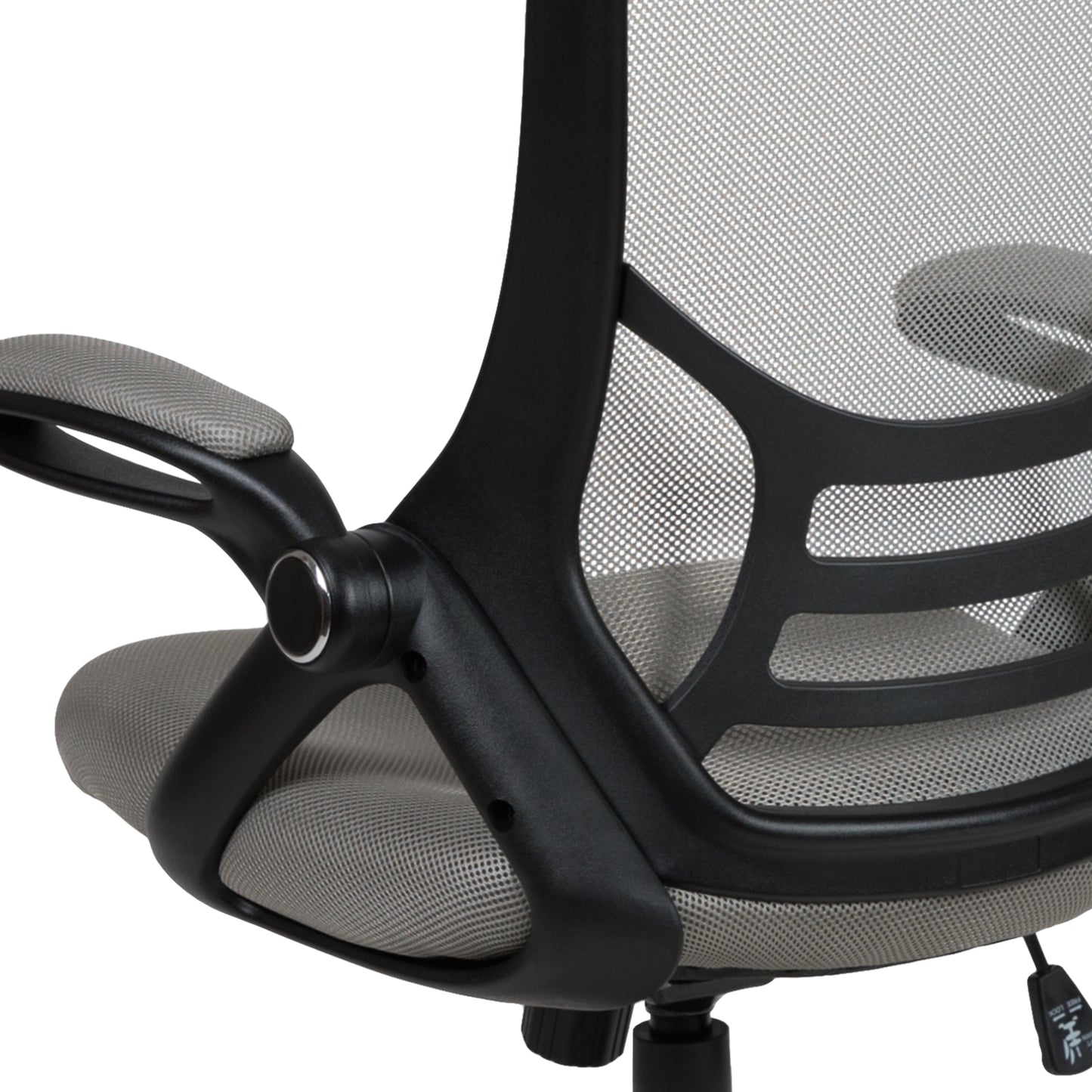 Porter High Back Light Gray Mesh Ergonomic Swivel Office Chair with Black Frame and Flip-up Arms Light Gray
