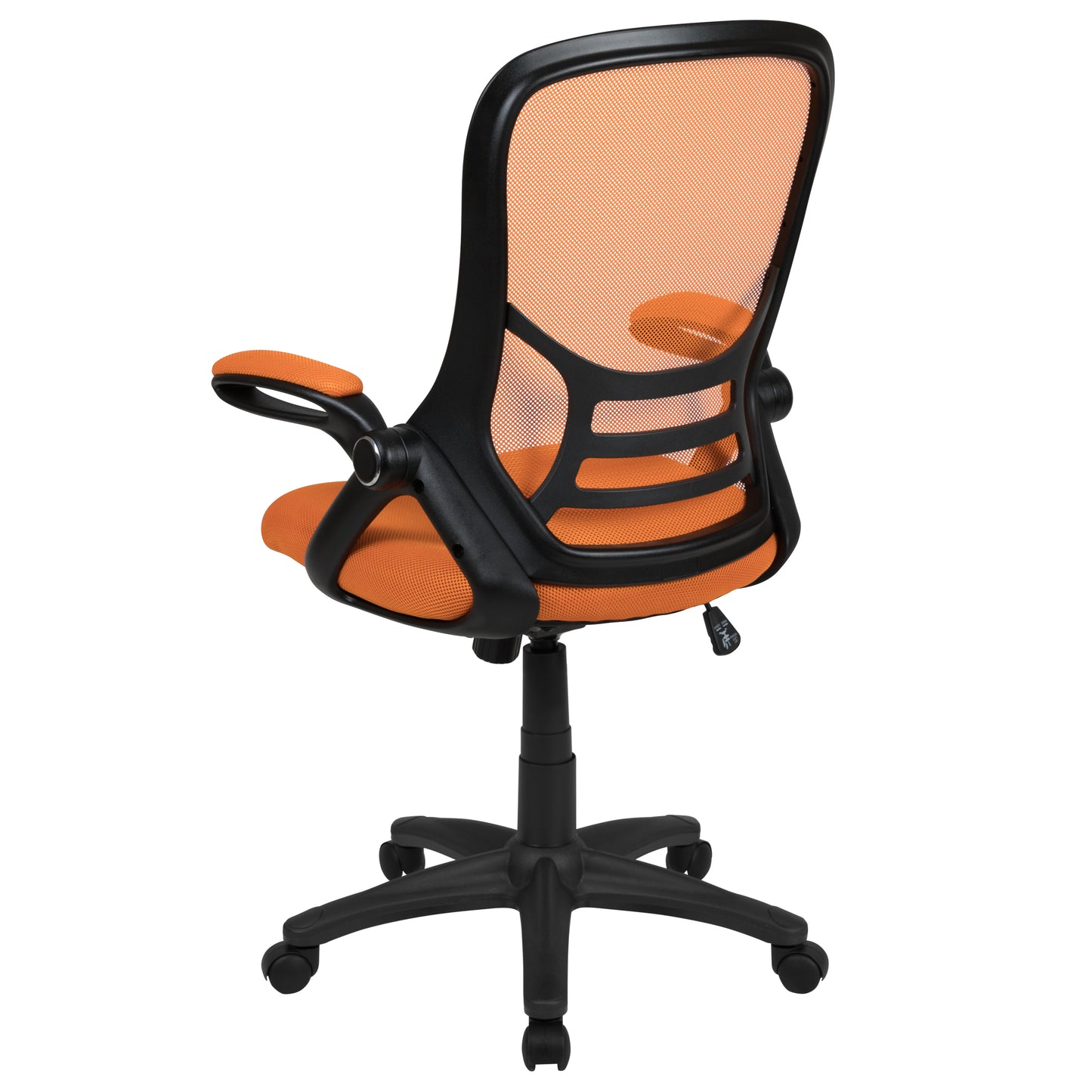 Porter High Back Orange Mesh Ergonomic Swivel Office Chair with Black Frame and Flip-up Arms Orange