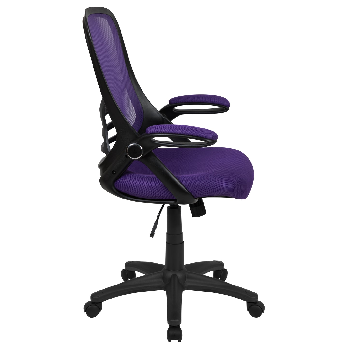Porter High Back Purple Mesh Ergonomic Swivel Office Chair with Black Frame and Flip-up Arms Purple