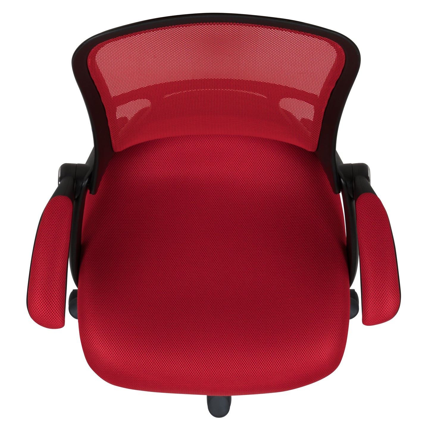 Porter High Back Red Mesh Ergonomic Swivel Office Chair with Black Frame and Flip-up Arms Red