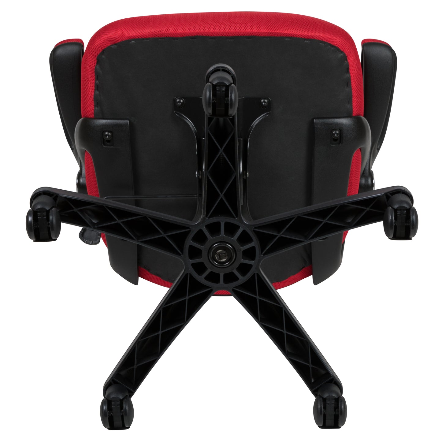 Porter High Back Red Mesh Ergonomic Swivel Office Chair with Black Frame and Flip-up Arms Red