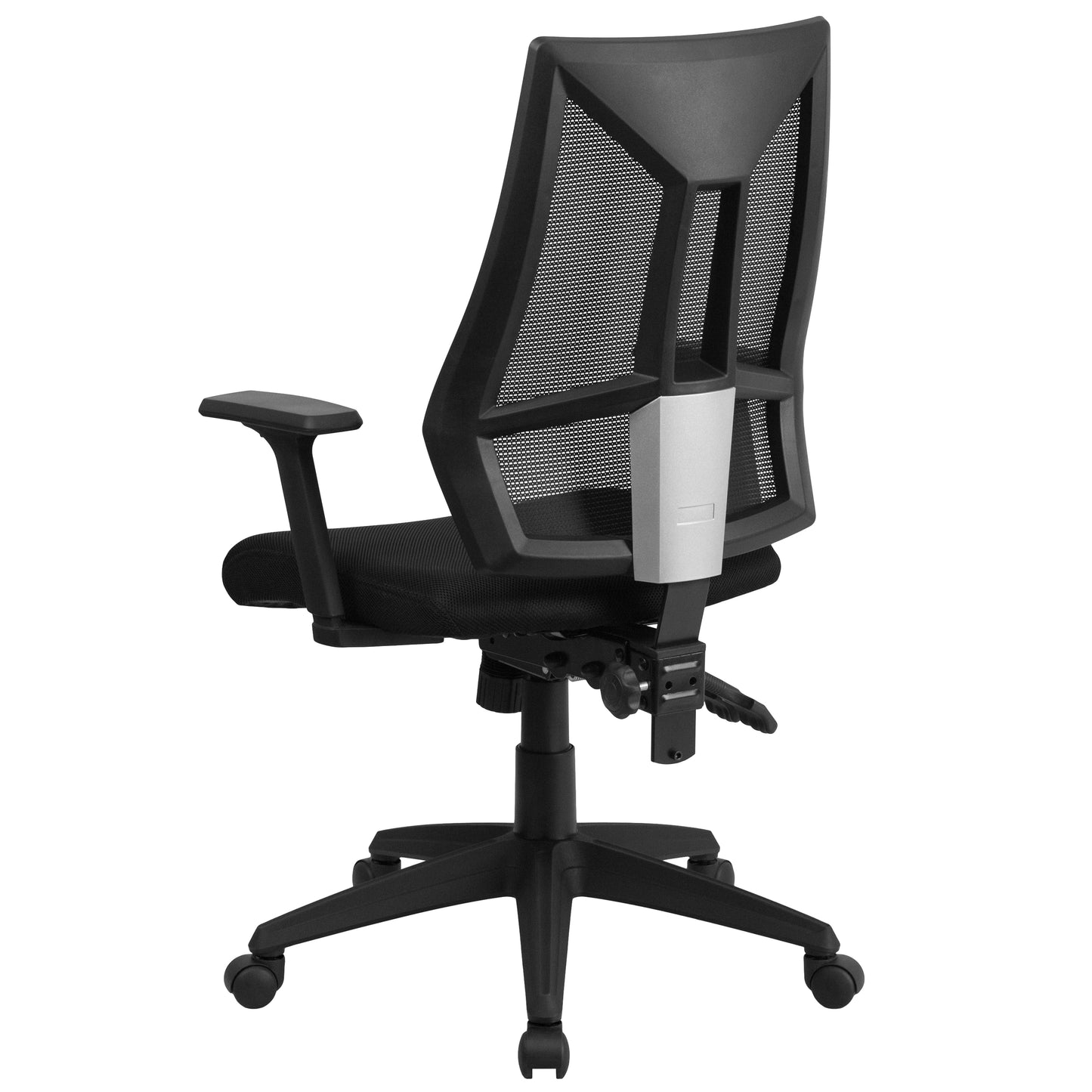 Ivan High Back Black Mesh Multifunction Swivel Ergonomic Task Office Chair with Adjustable Arms Black
