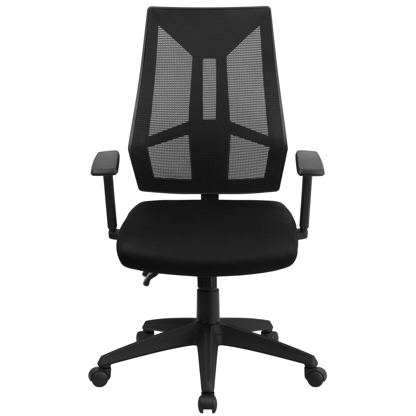 Ivan High Back Black Mesh Multifunction Swivel Ergonomic Task Office Chair with Adjustable Arms Black