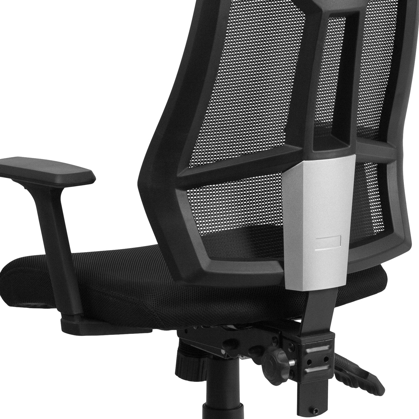 Ivan High Back Black Mesh Multifunction Swivel Ergonomic Task Office Chair with Adjustable Arms Black