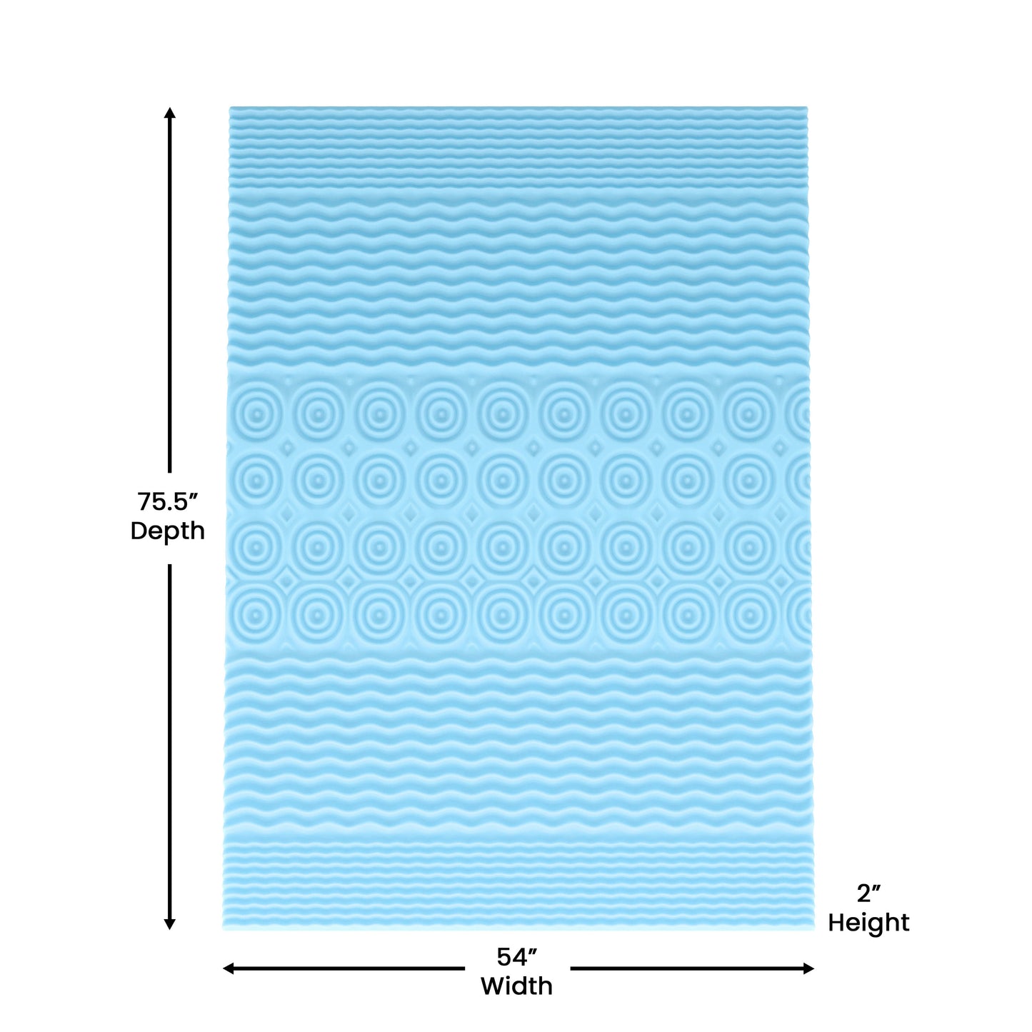 Capri Comfortable Sleep 2 Inch Cooling Gel Infused 5-Zone Full Memory Foam Mattress Topper with CertiPUR-US Certified Foam Green HLC-5ZONE-FULL-2-GG