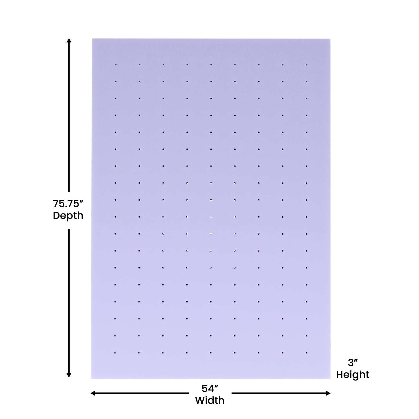 Capri Comfortable Sleep 3 Inch Lavender Infused Full Memory Foam Mattress Topper with Ventilated Design and CertiPUR-US Certified Foam Purple