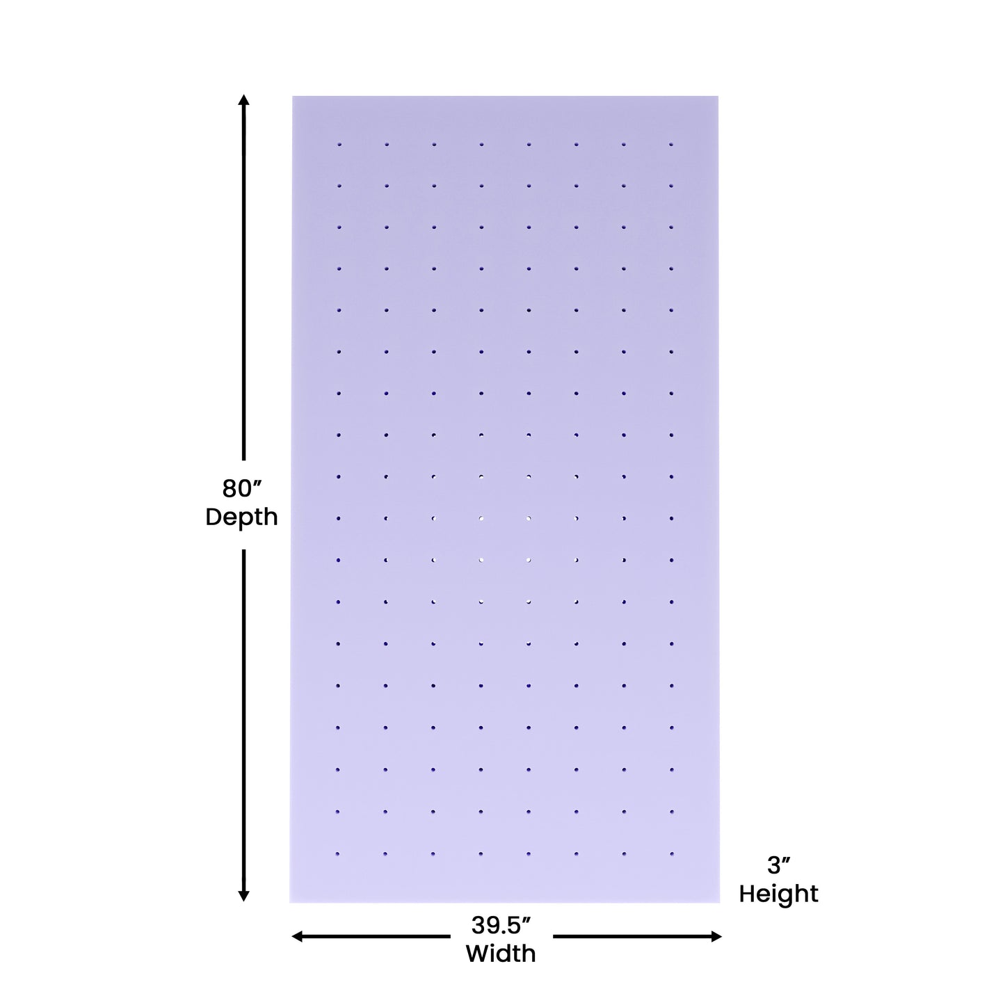 Capri Comfortable Sleep 3 Inch Lavender Infused Twin XL Memory Foam Mattress Topper with Ventilated Design and CertiPUR-US Certified Foam Purple