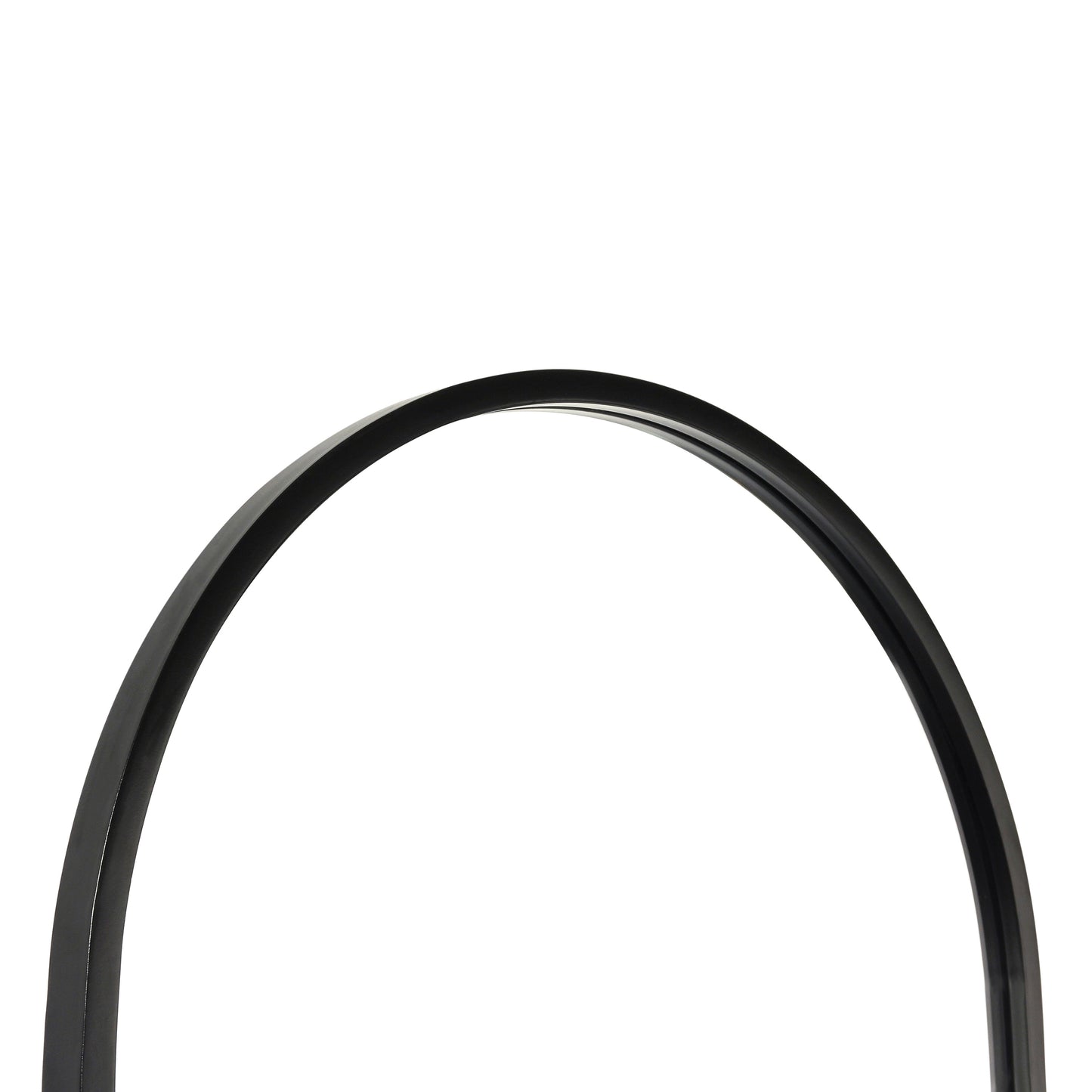 Mila 22"x65" Arched Metal Framed Wall Mirror for Hallways, Entryways, Dining and Living Rooms, Black Black